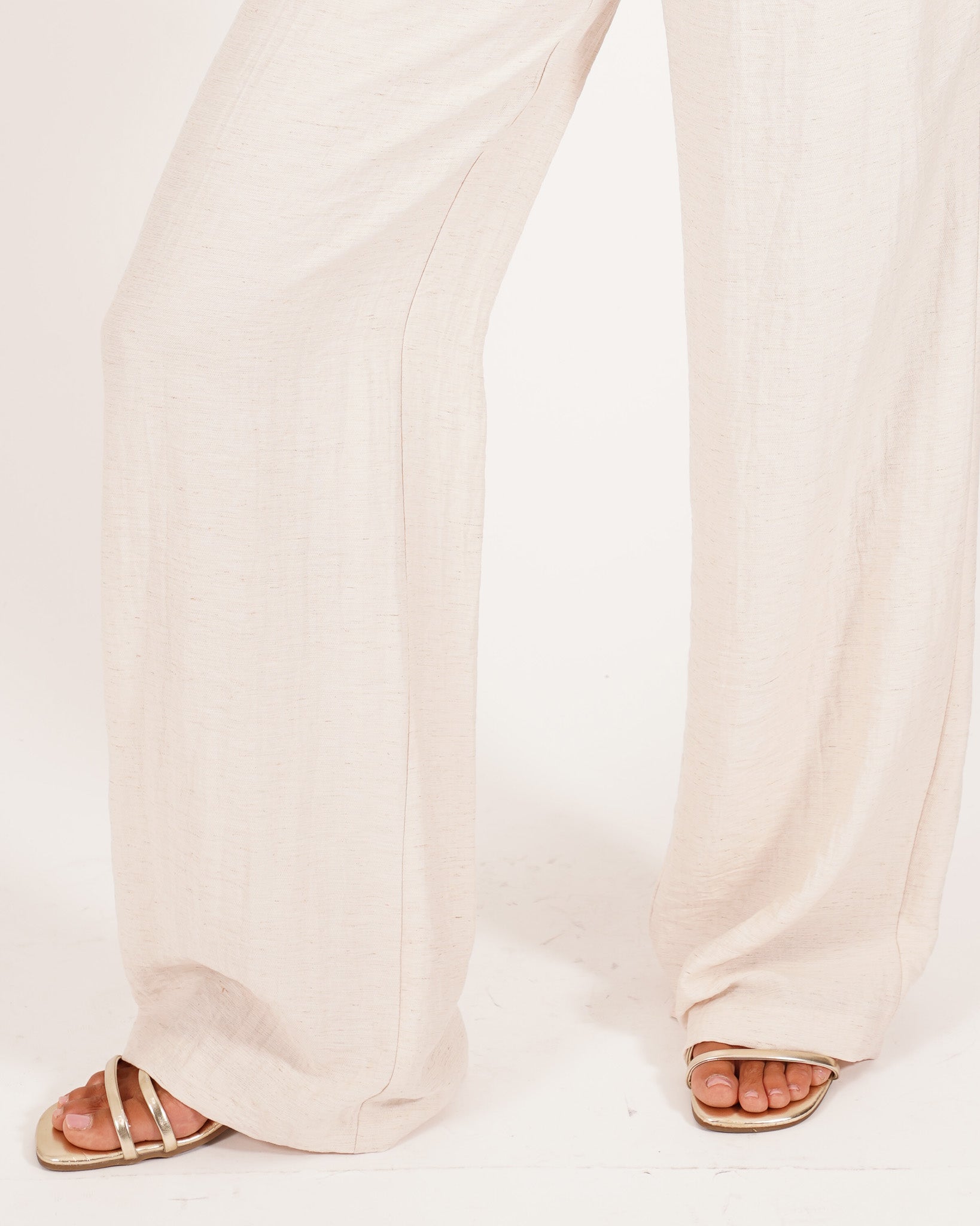 Coordinato gilet lungo pantalone regular fit e collana in pietra - Cecilia