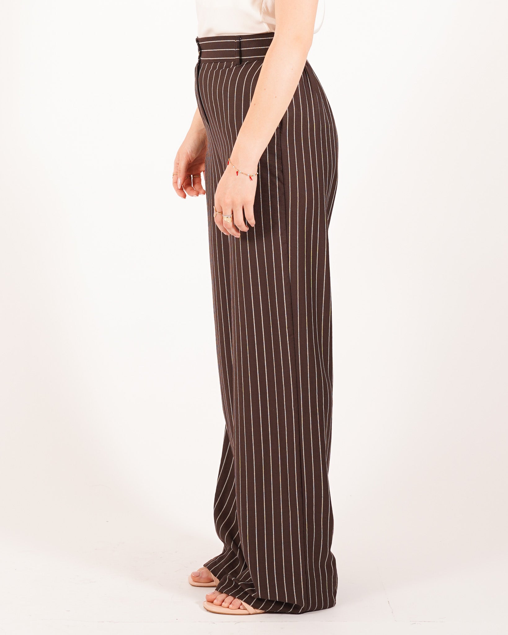 Coordinato gessato giacca monopetto e pantaloni regular fit - Daria