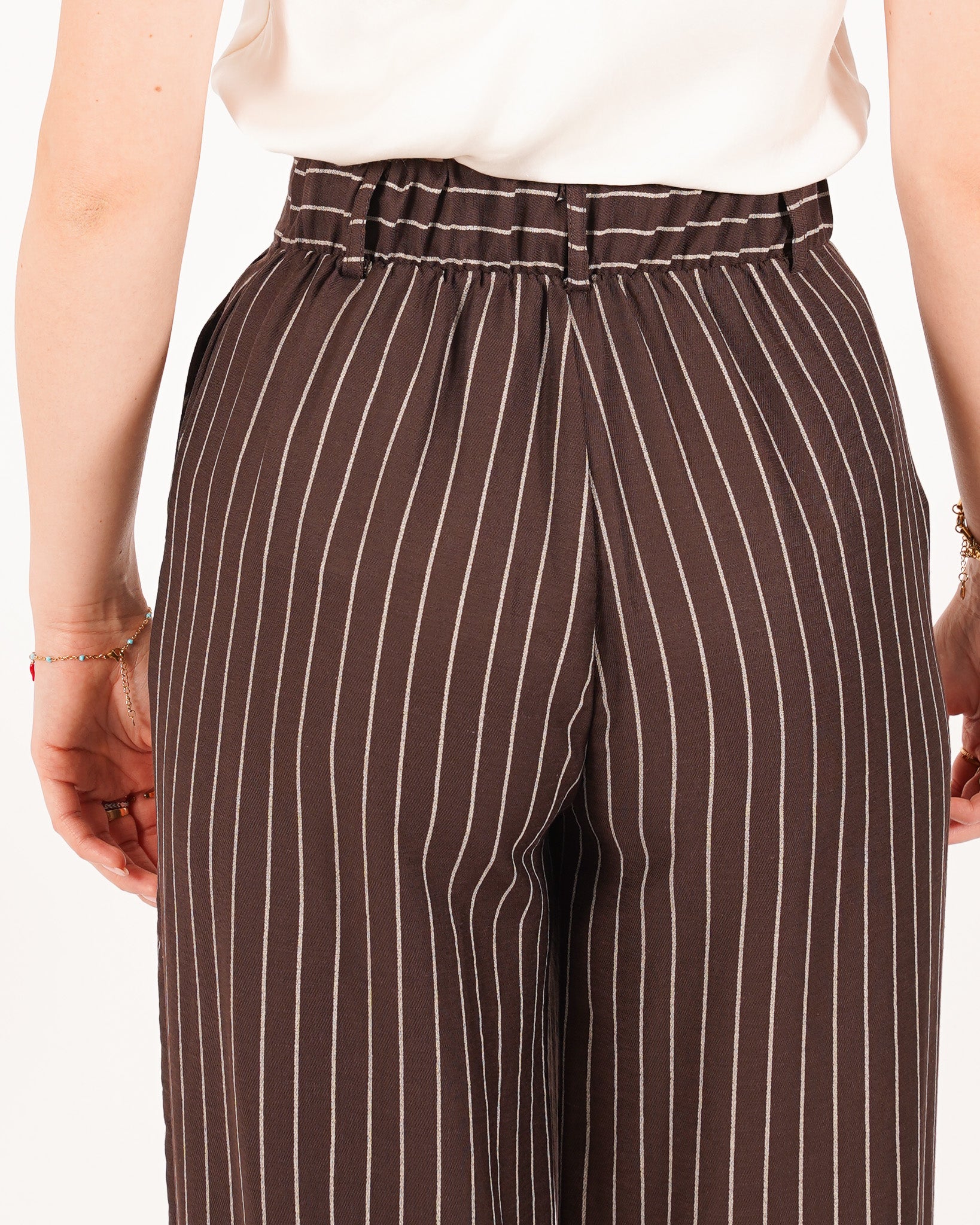 Coordinato gessato giacca monopetto e pantaloni regular fit - Daria