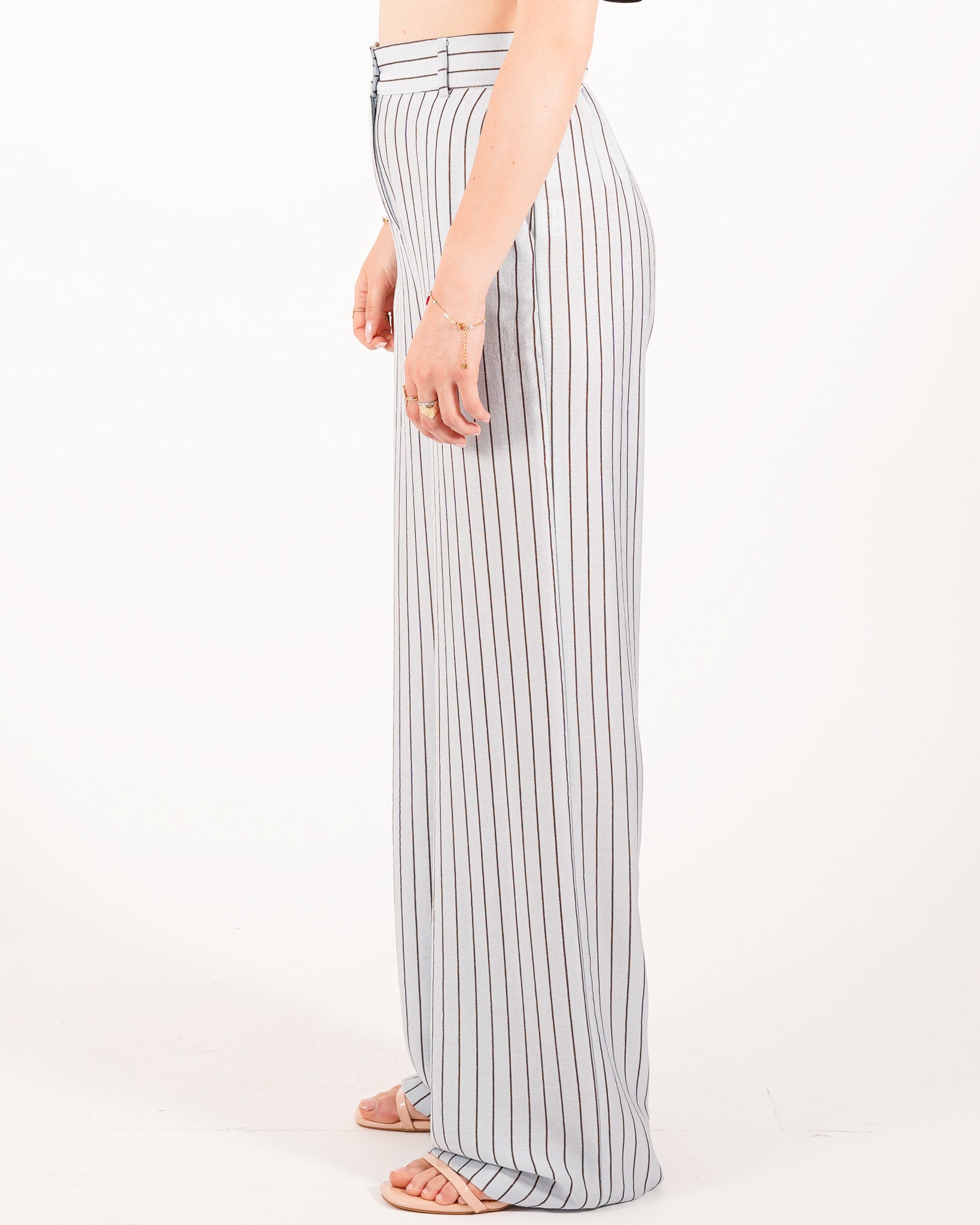 Coordinato gessato giacca monopetto e pantaloni regular fit - Daria