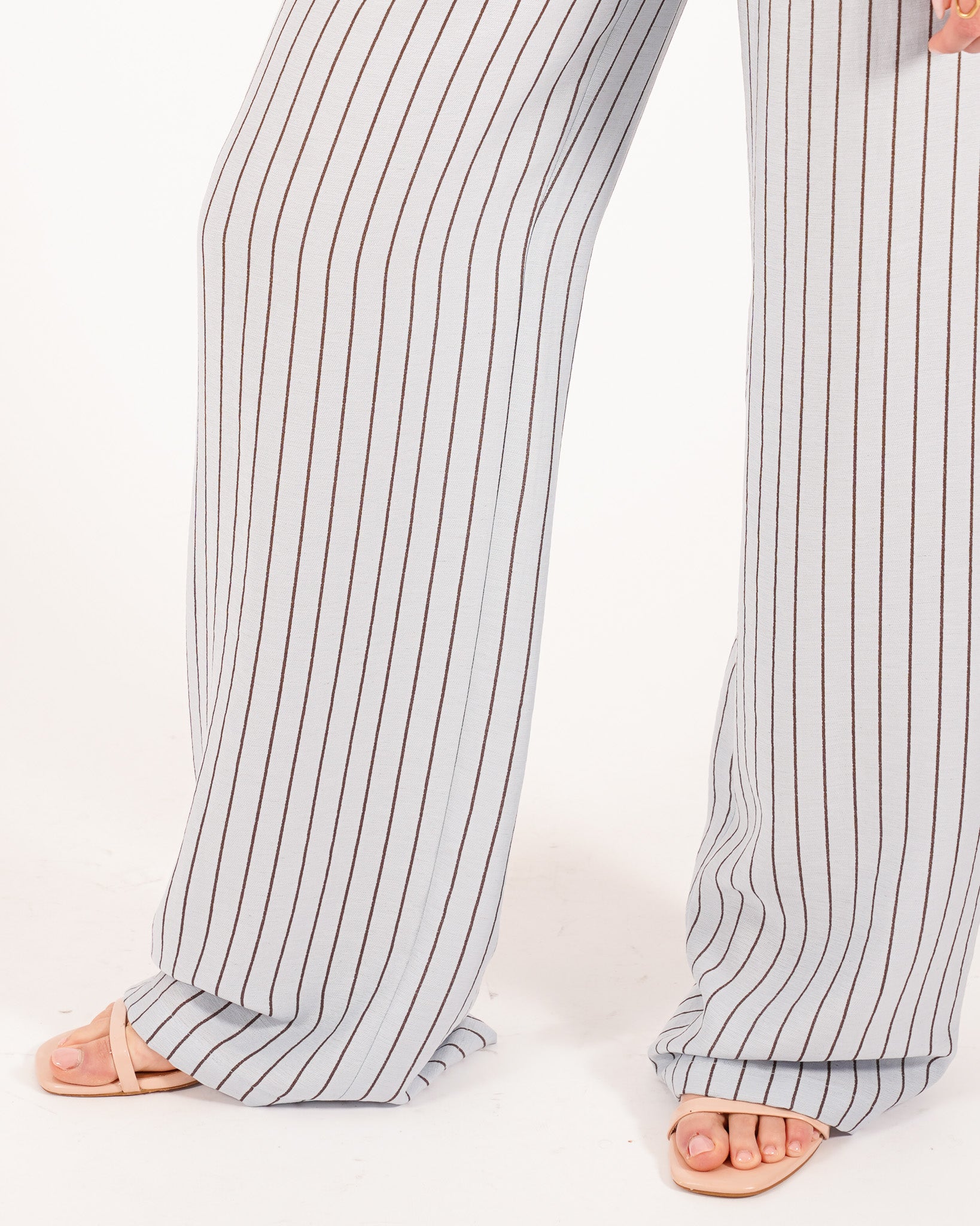 Coordinato gessato giacca monopetto e pantaloni regular fit - Daria