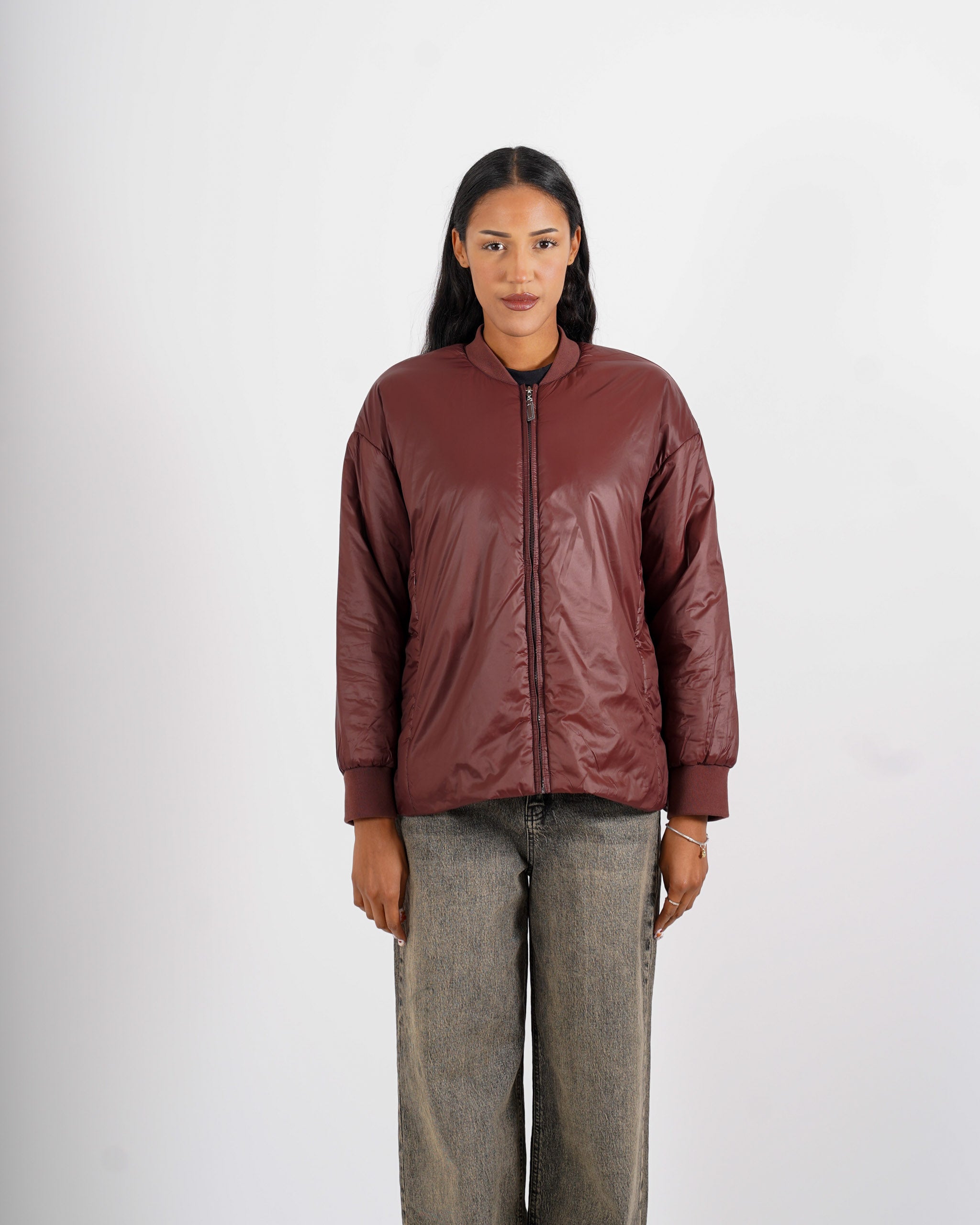Bomber liscio con zip - Albina