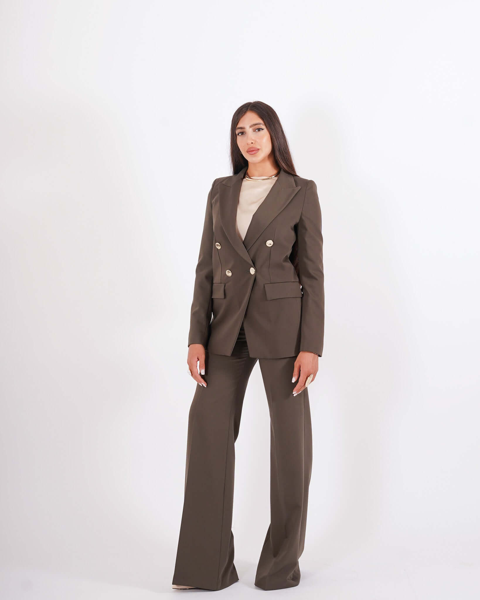 Pantaloni palazzo a vita alta in tessuto tecnico - Roberts