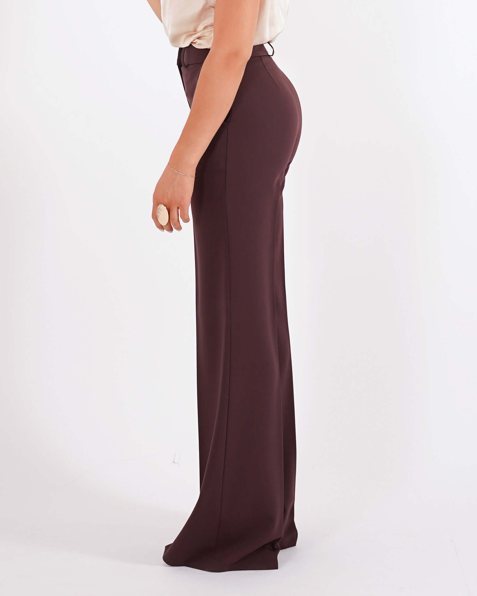 Pantaloni palazzo a vita alta in tessuto tecnico - Roberts