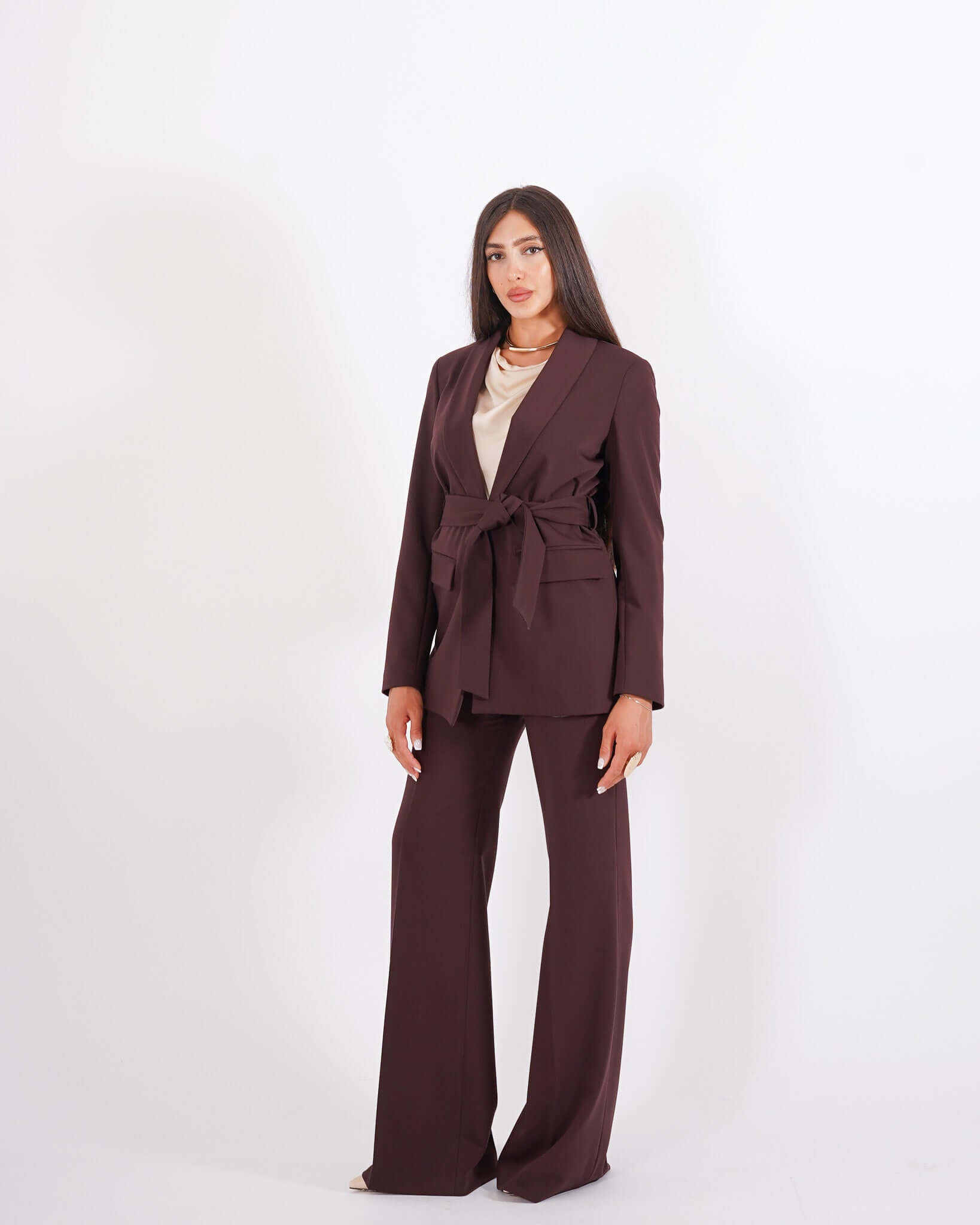 Pantaloni palazzo a vita alta in tessuto tecnico - Roberts