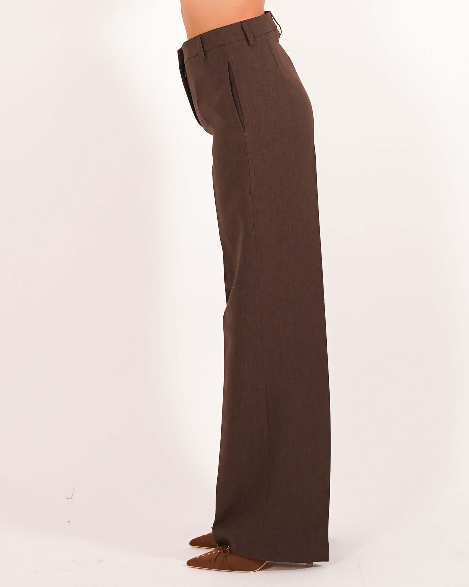 Pantaloni palazzo a vita alta in ecofibra – Giovanna