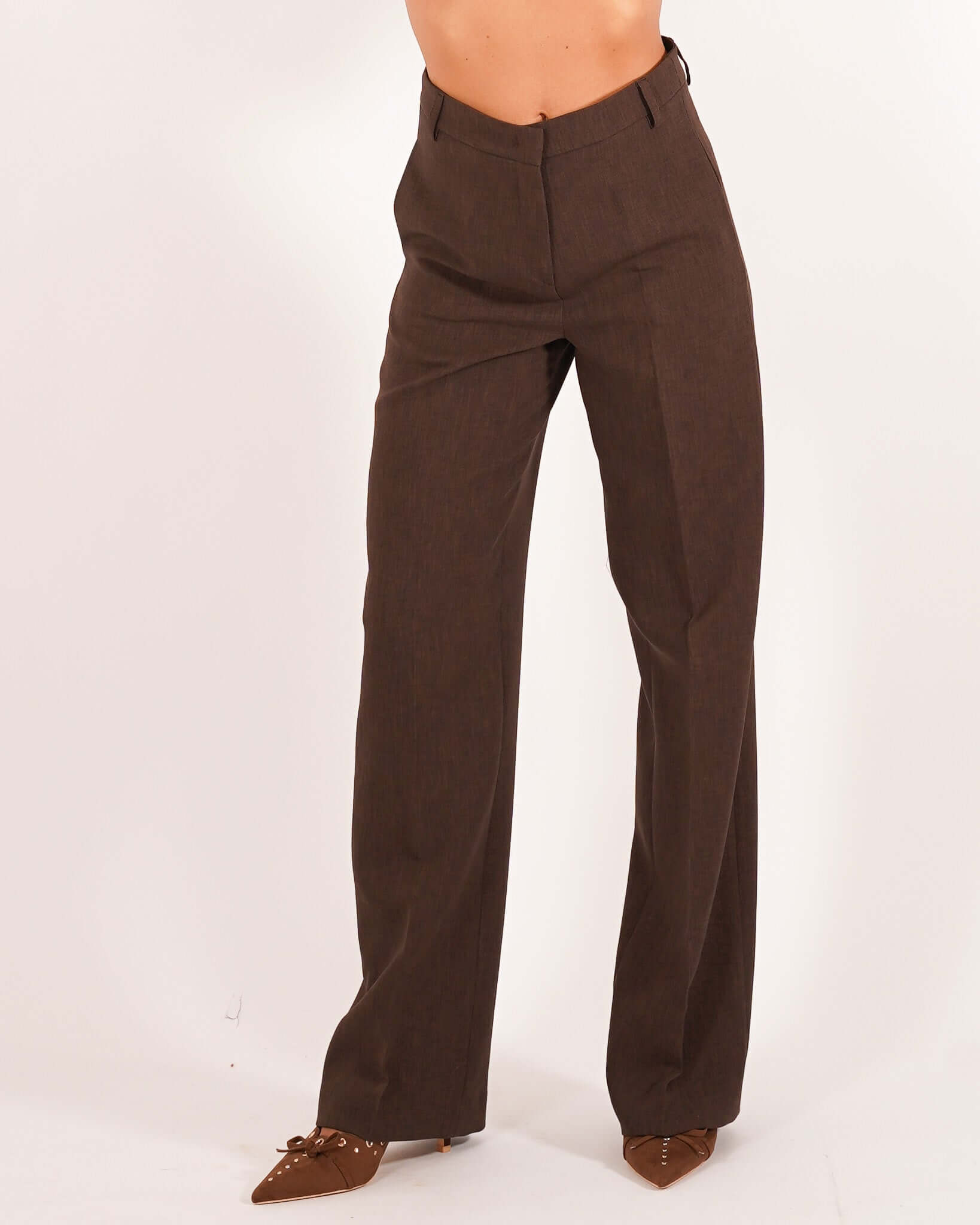 Pantaloni palazzo a vita alta in ecofibra – Giovanna