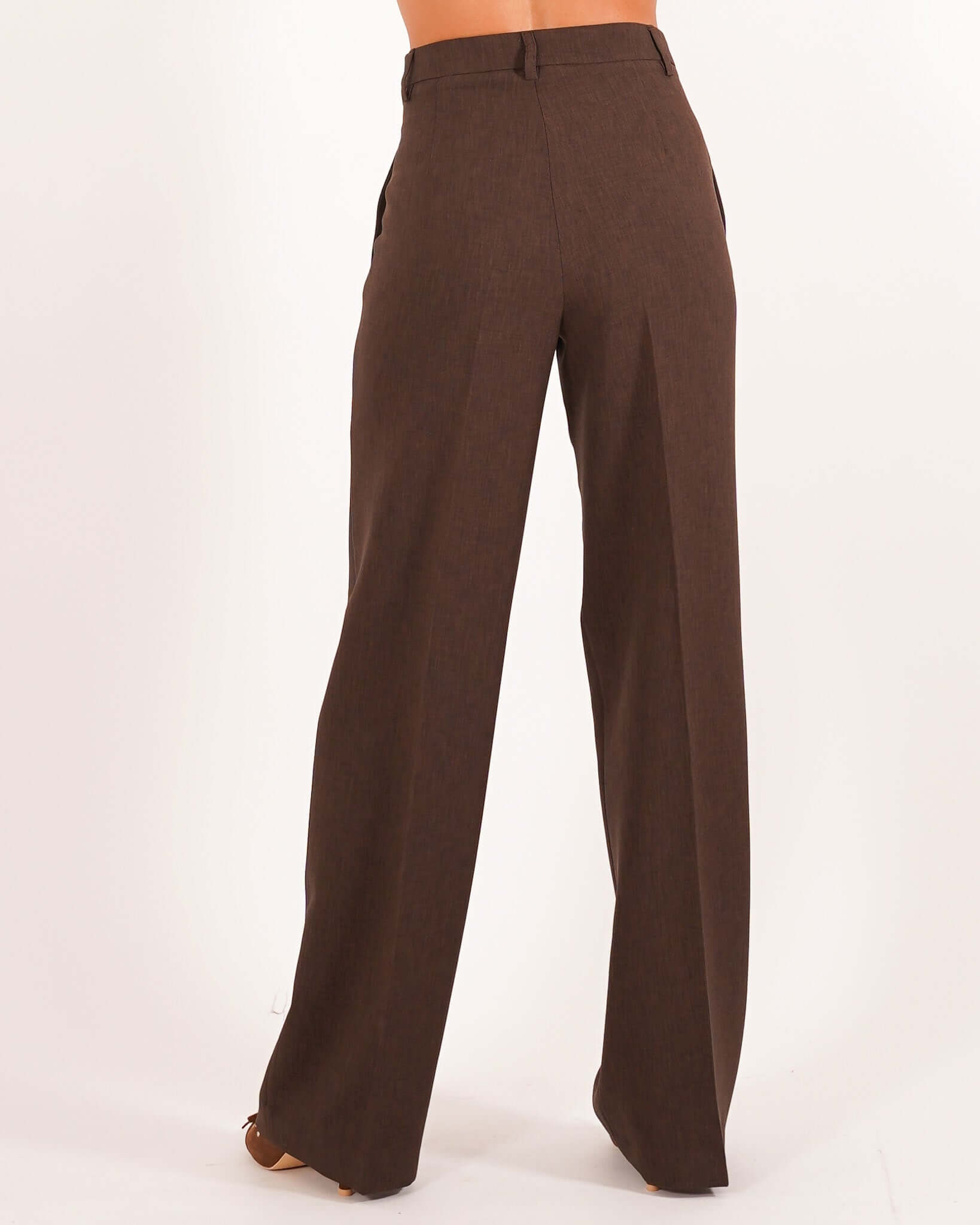 Pantaloni palazzo a vita alta in ecofibra – Giovanna