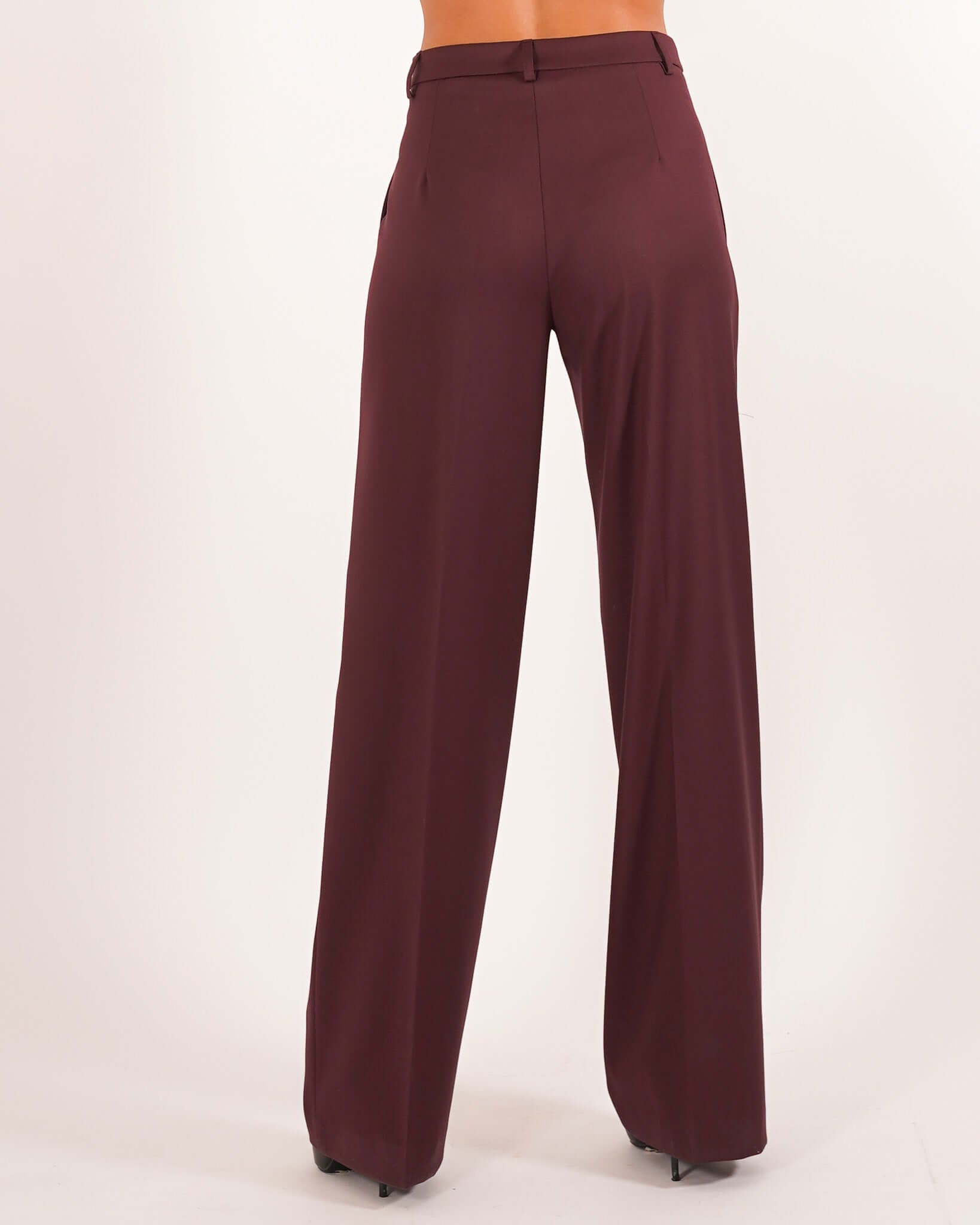 Pantaloni palazzo a vita alta in ecofibra – Giovanna