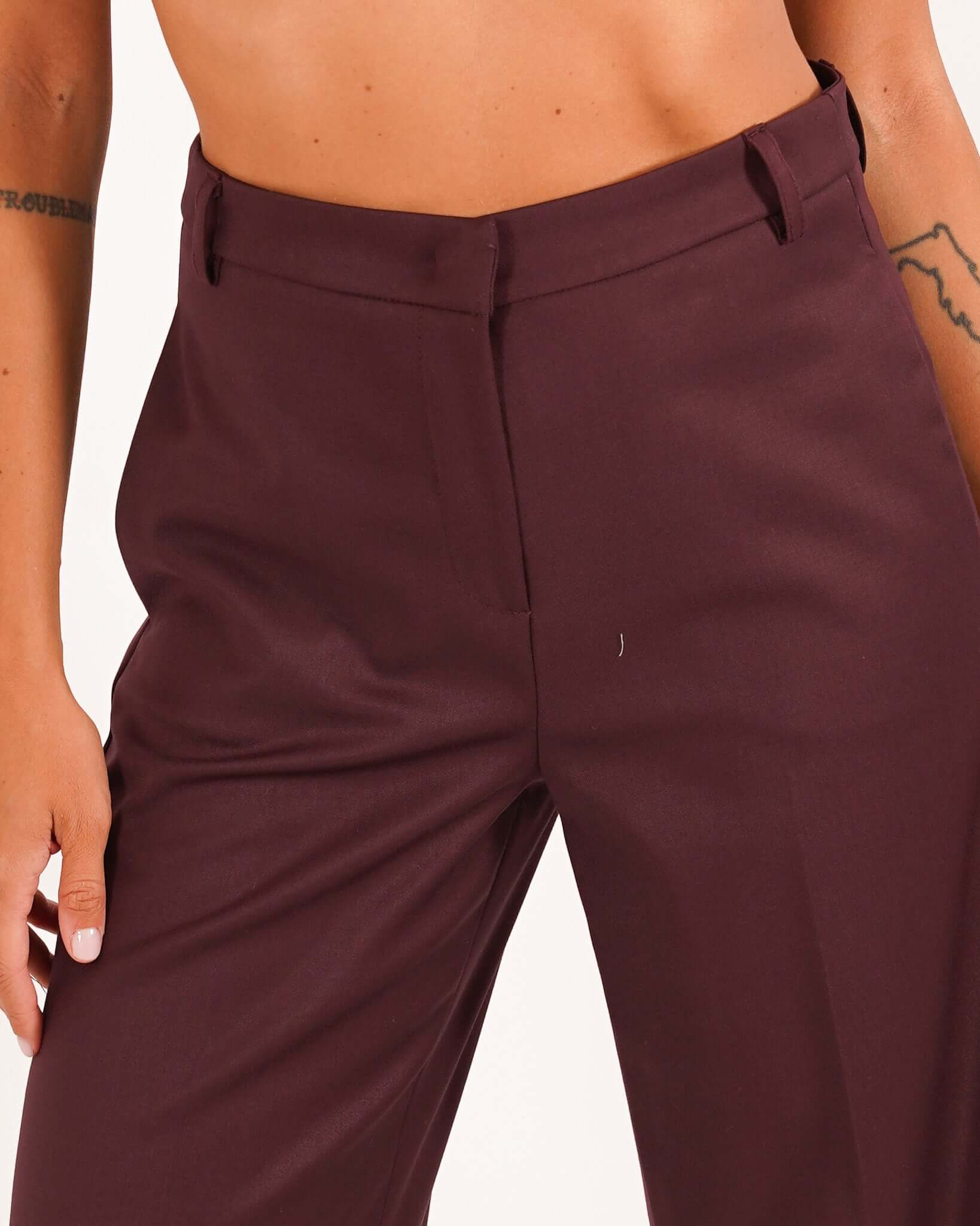 Pantaloni palazzo a vita alta in ecofibra – Giovanna