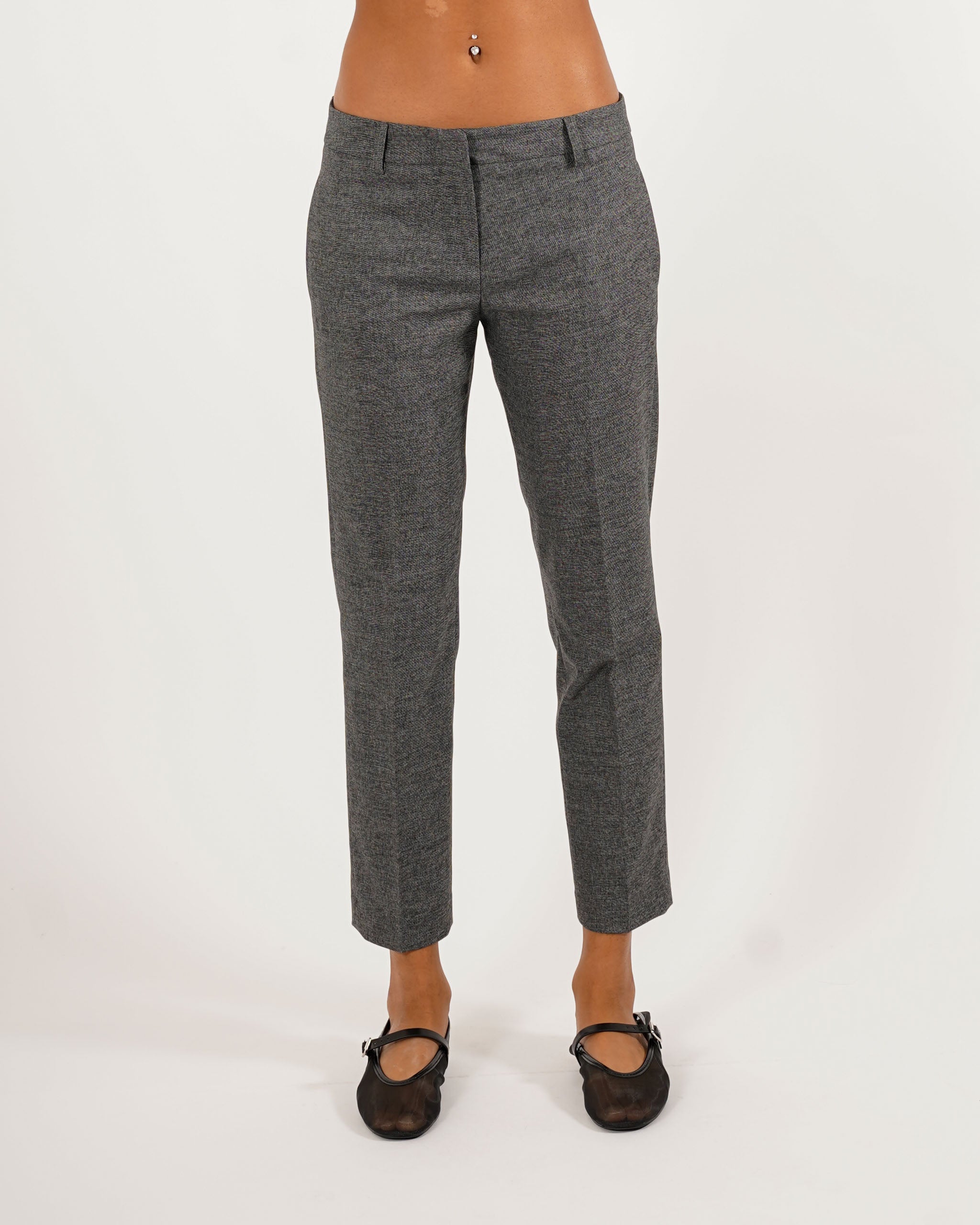 Pantaloni slim fit con bustino in fresco lana - Milena