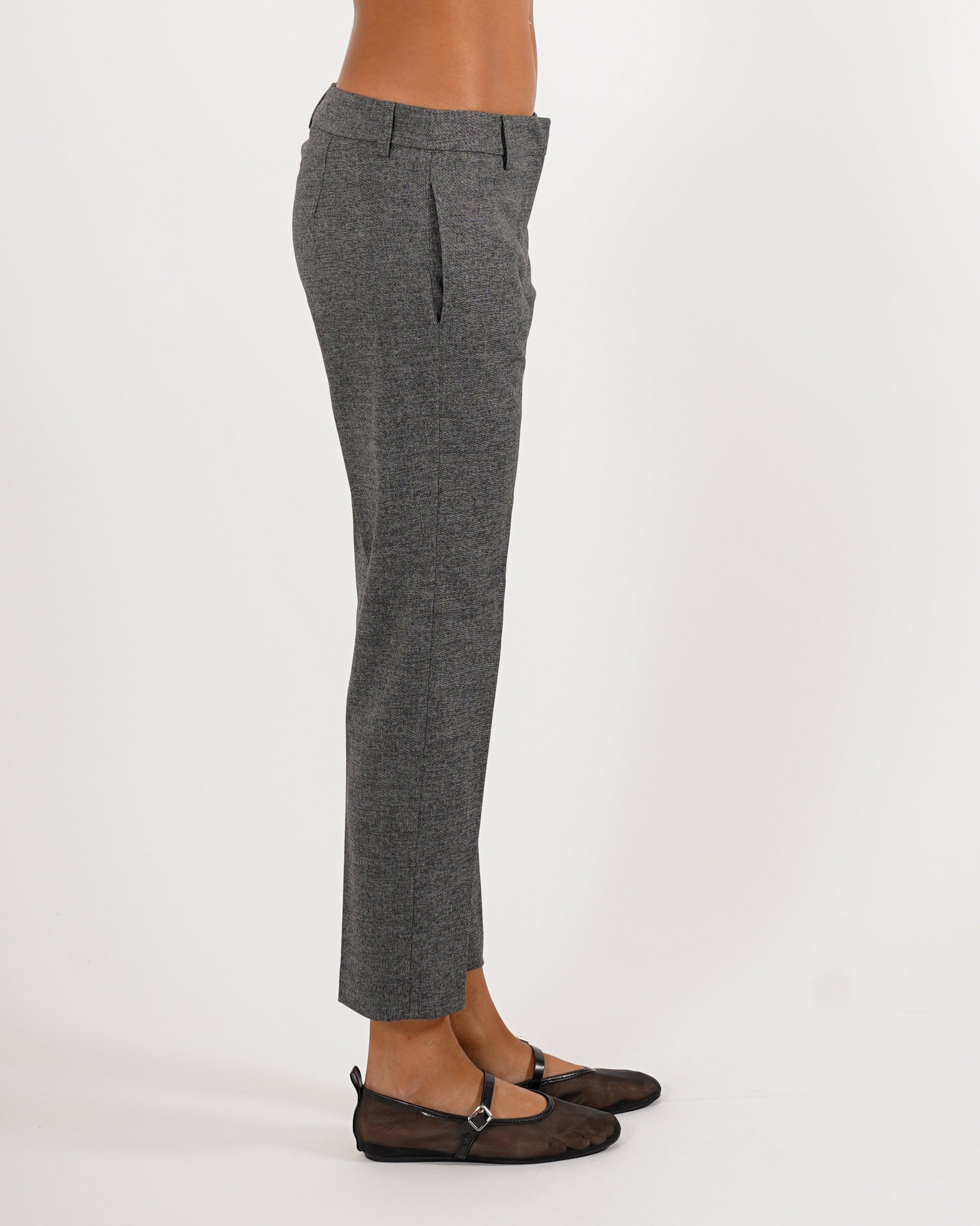 Pantaloni slim fit con bustino in fresco lana - Milena