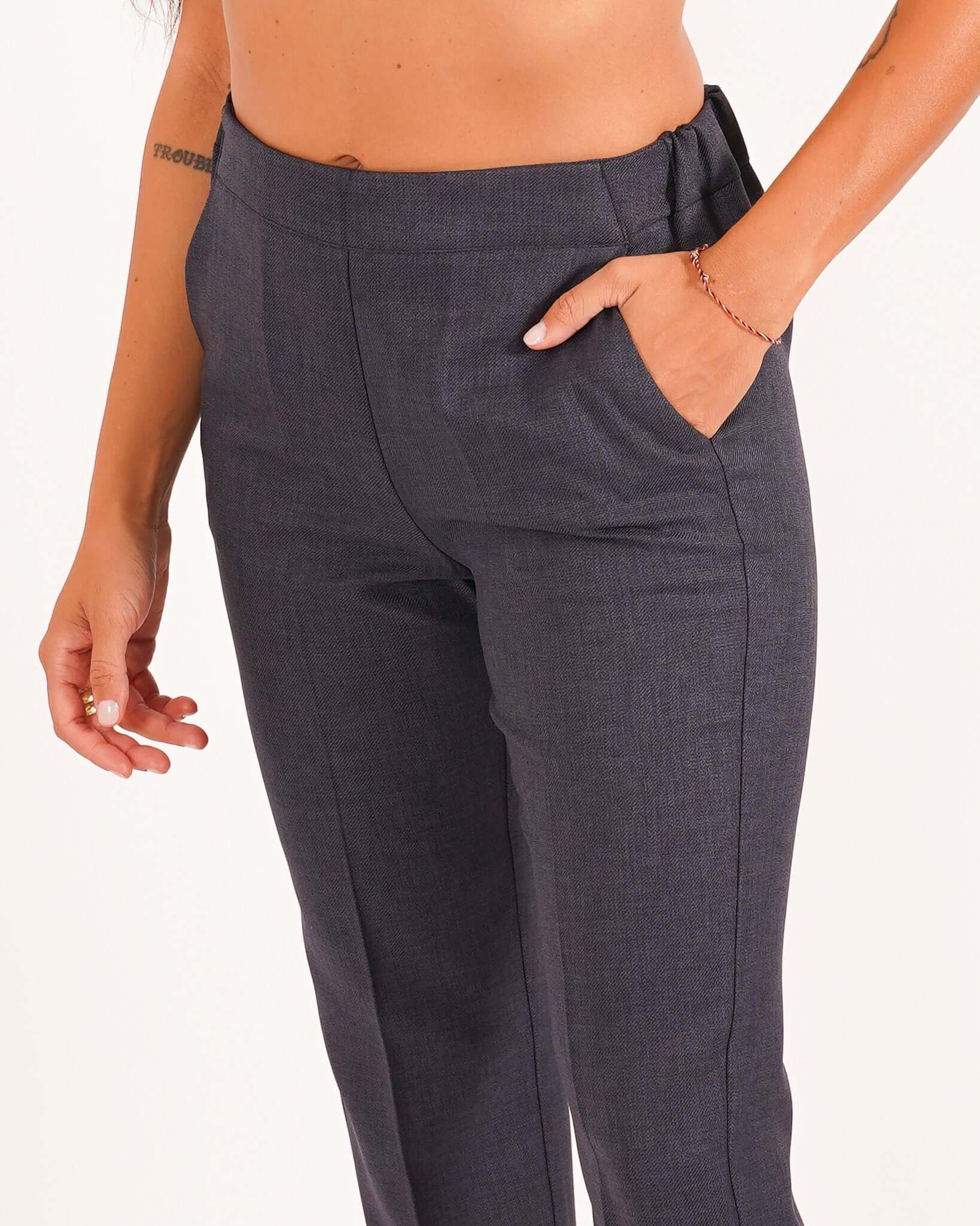 Pantaloni slim fit in tessuto diagonale - Judas