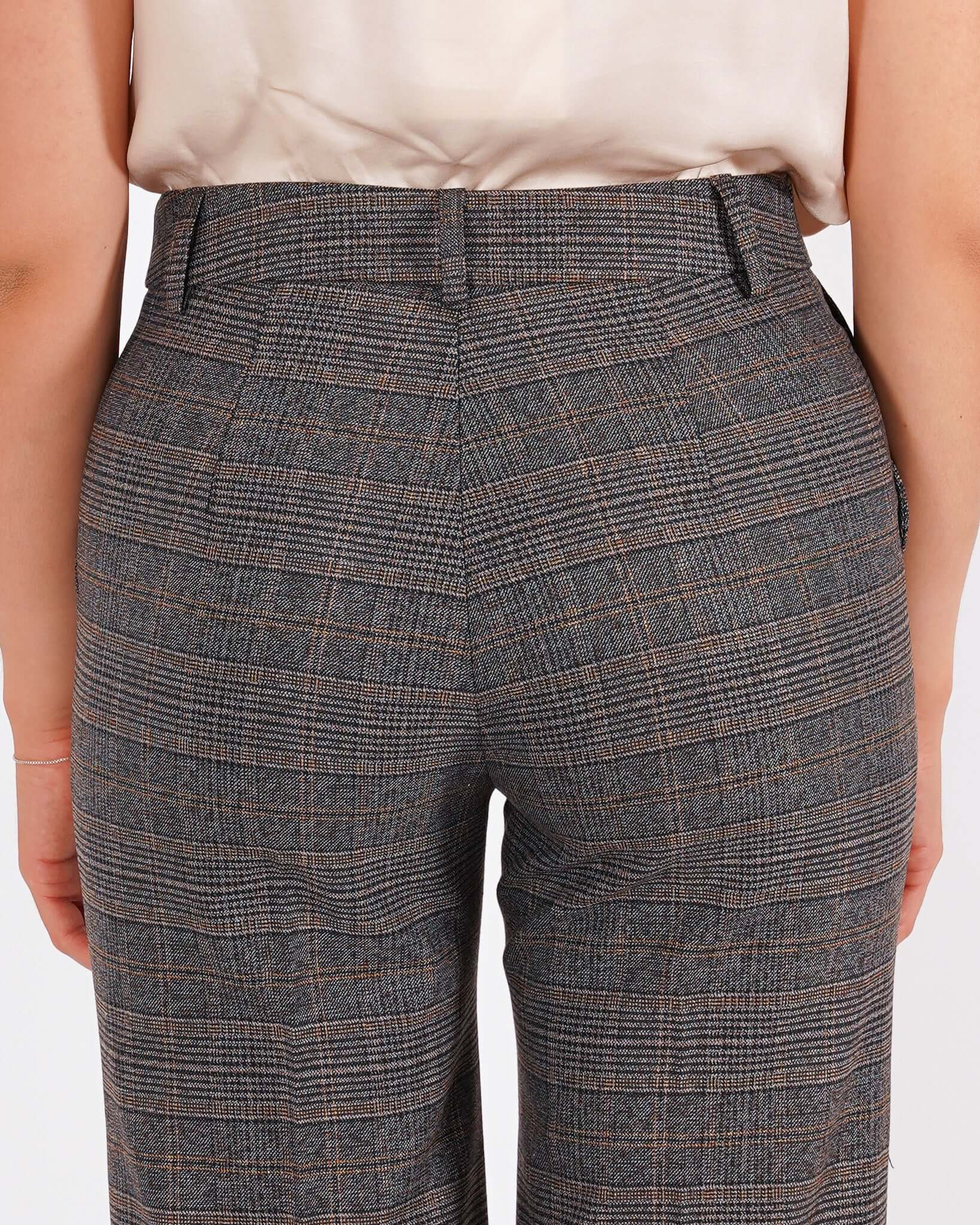 Pantaloni palazzo a vita alta in fantasia check - Roberts