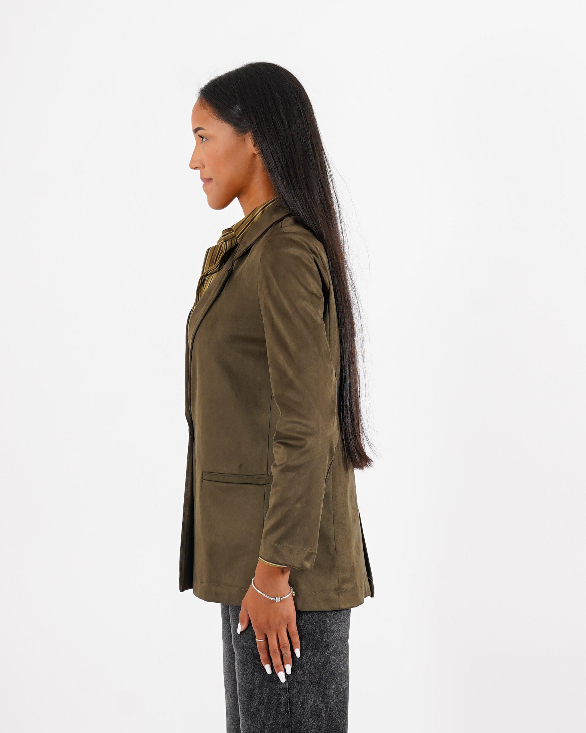 Blazer monopetto in tessuto eco camoscio - Blinken