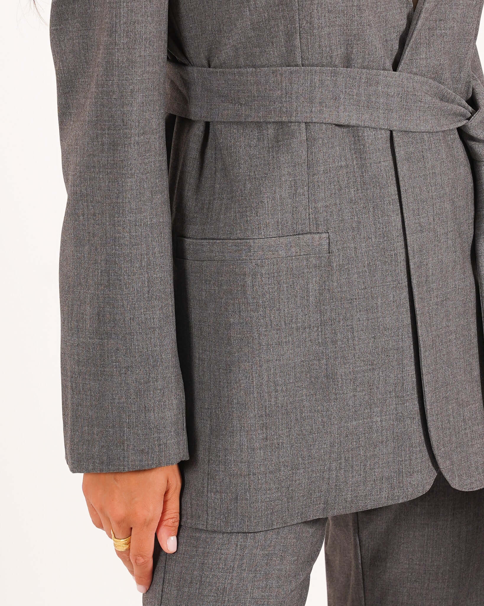 Giacca senza revers in mano gabardina stretch - Mattea