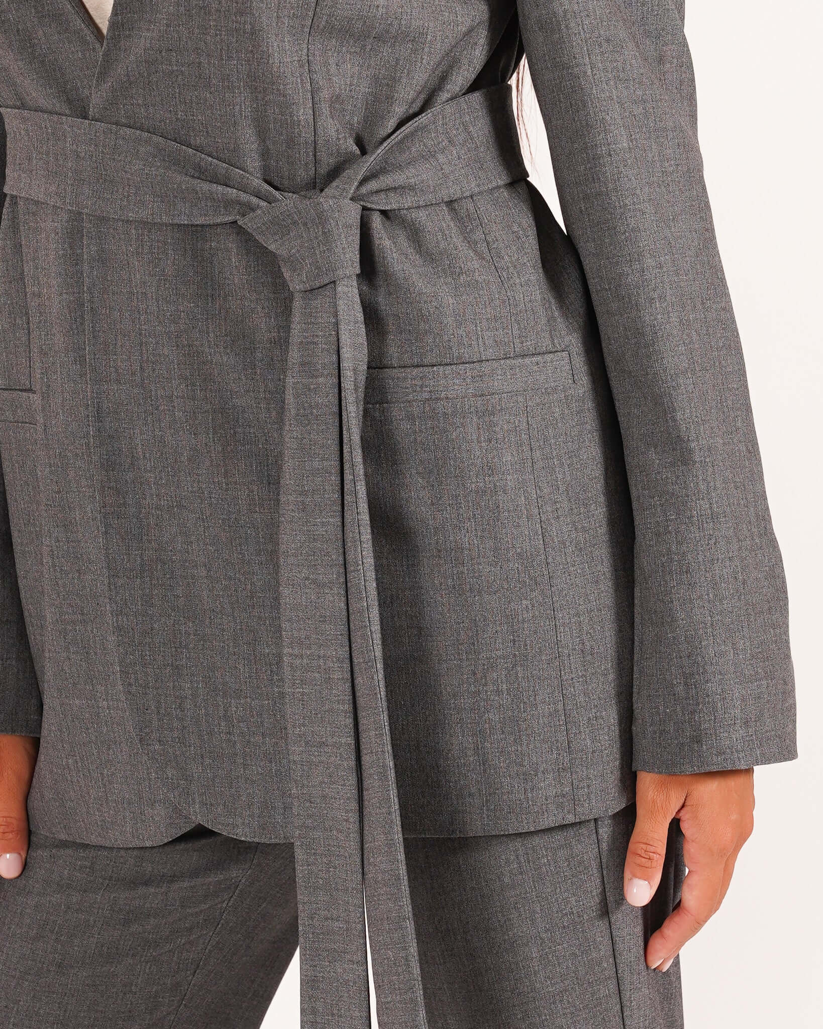 Giacca senza revers in mano gabardina stretch - Mattea