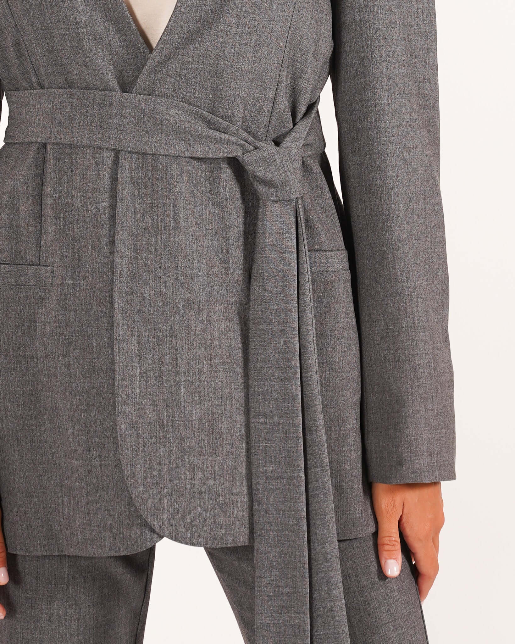 Giacca senza revers in mano gabardina stretch - Mattea