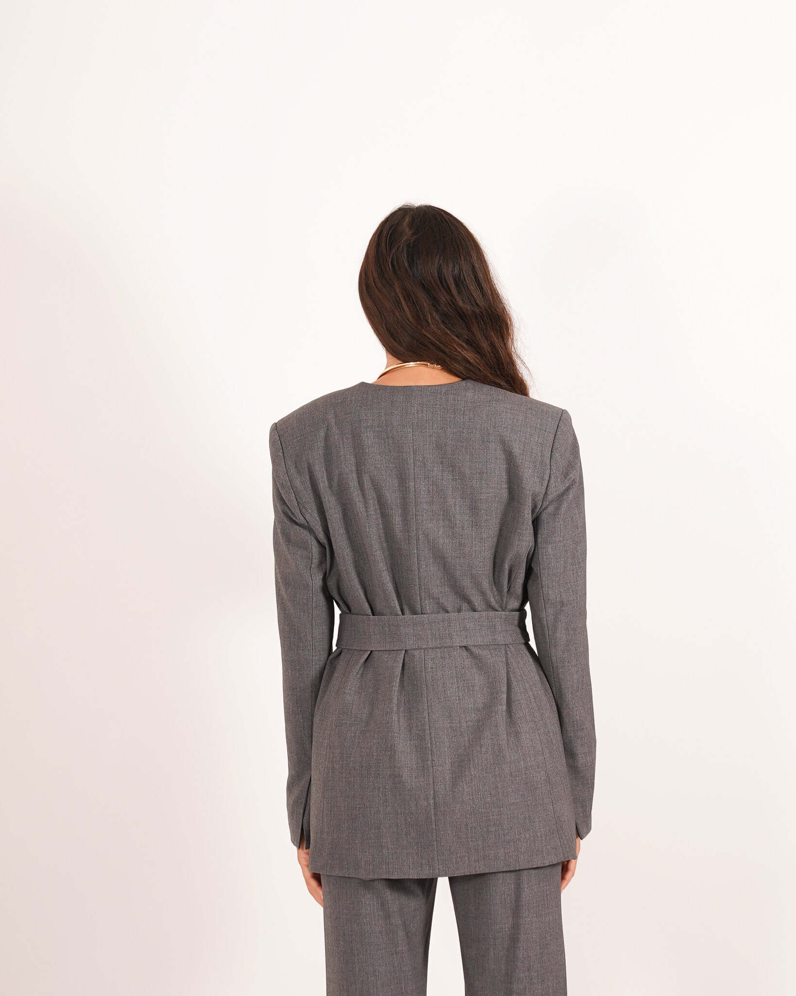 Giacca senza revers in mano gabardina stretch - Mattea