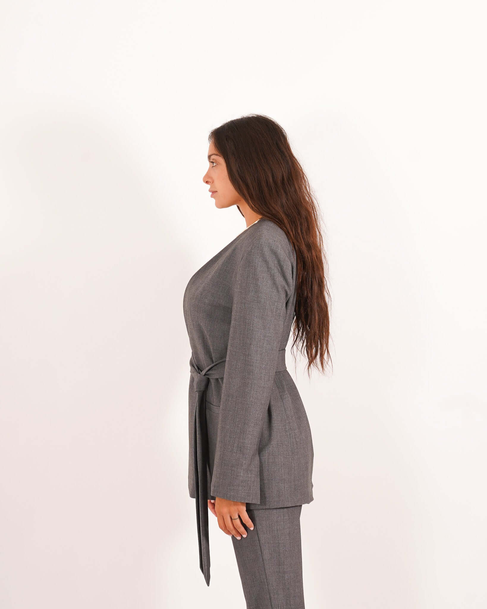 Giacca senza revers in mano gabardina stretch - Mattea