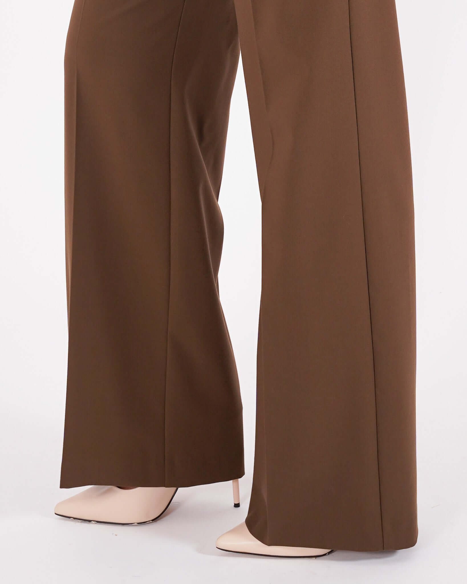 Pantaloni gamba larga in mano gabardina stretch- Sulmona