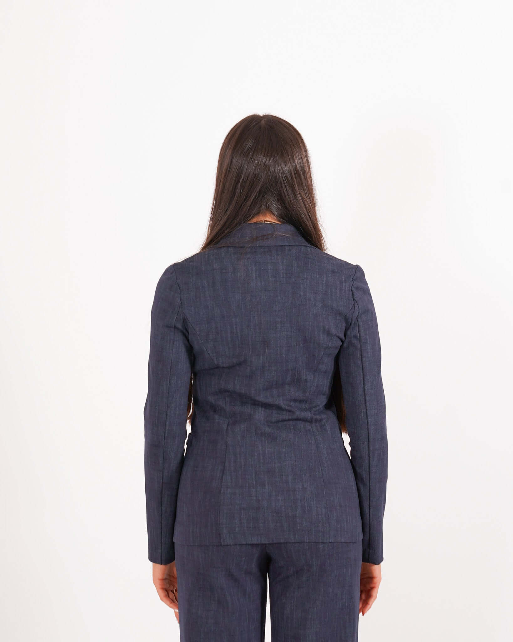 Giacca doppio petto in denim stretch unito - Guatapè