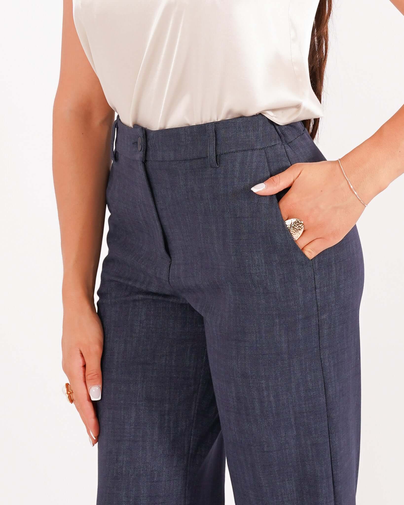 Pantaloni gamba larga in denim - Talanga