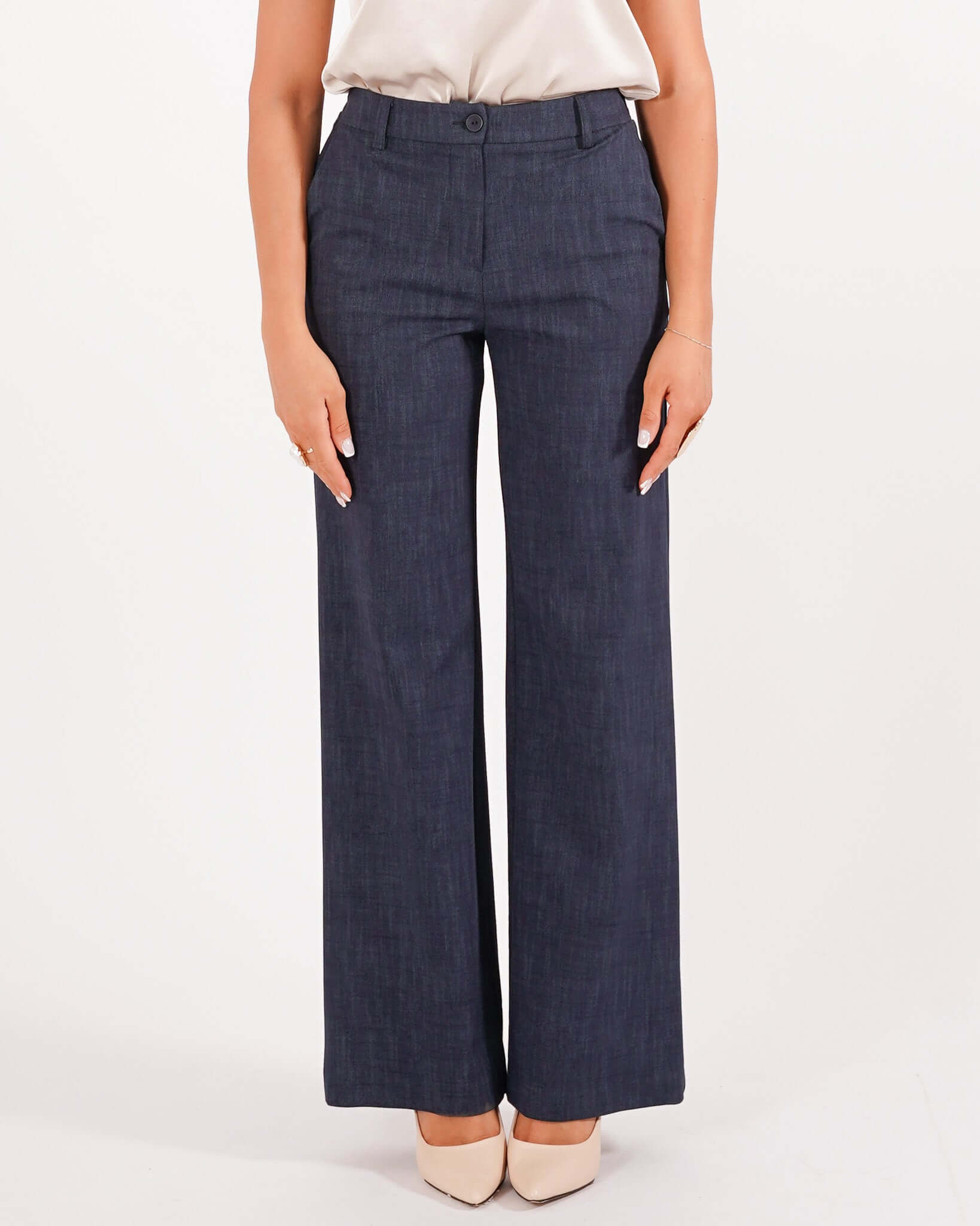 Pantaloni gamba larga in denim - Talanga