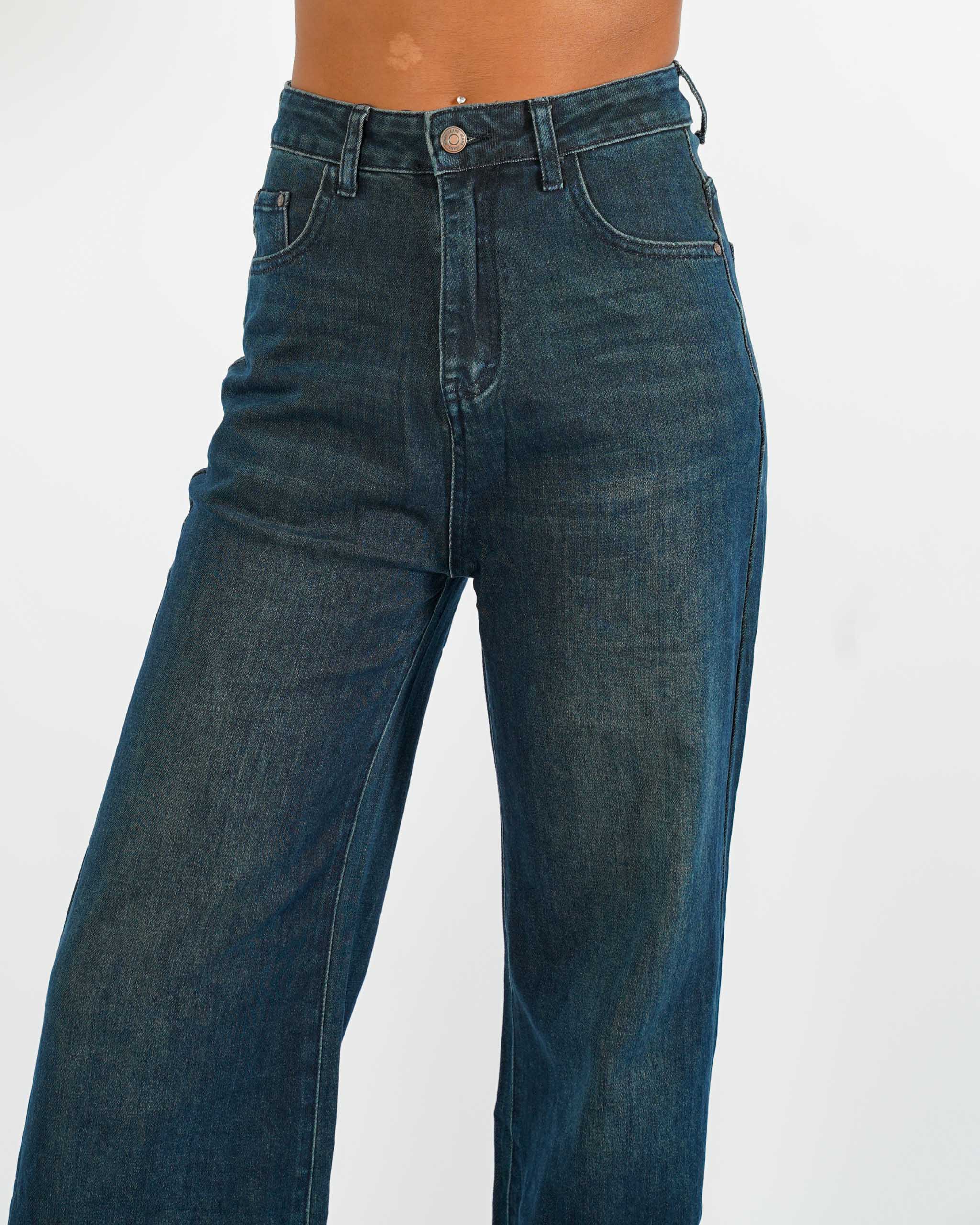 Jeans stretch gamba larga con vita regolare - Sara - Hope Fashion