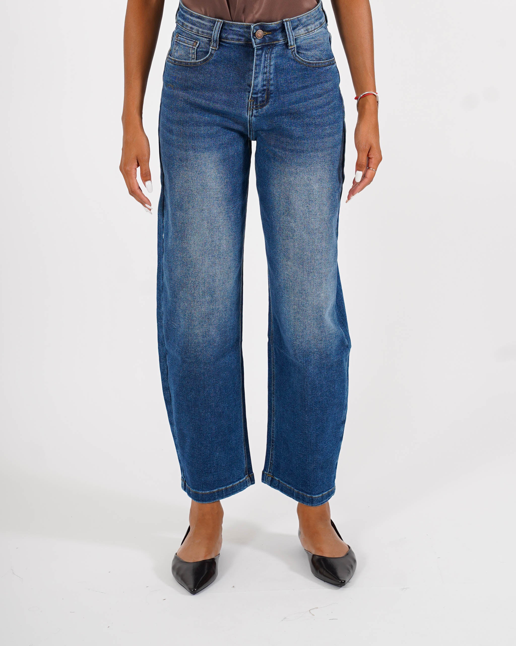Jeans balloon fit in tela denim - Alona