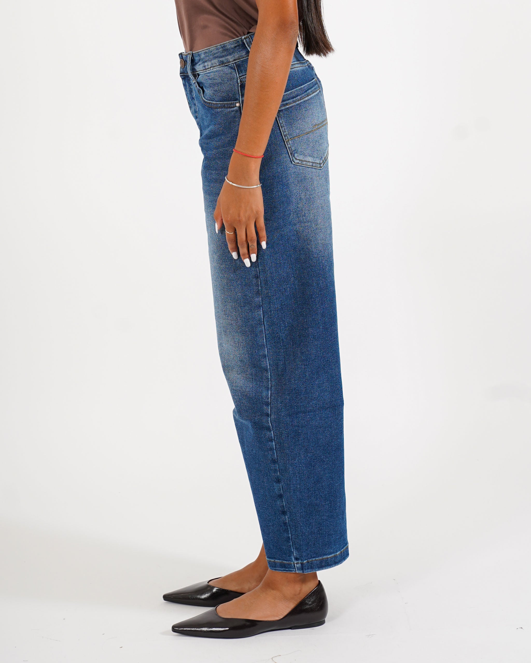 Jeans balloon fit in tela denim - Alona