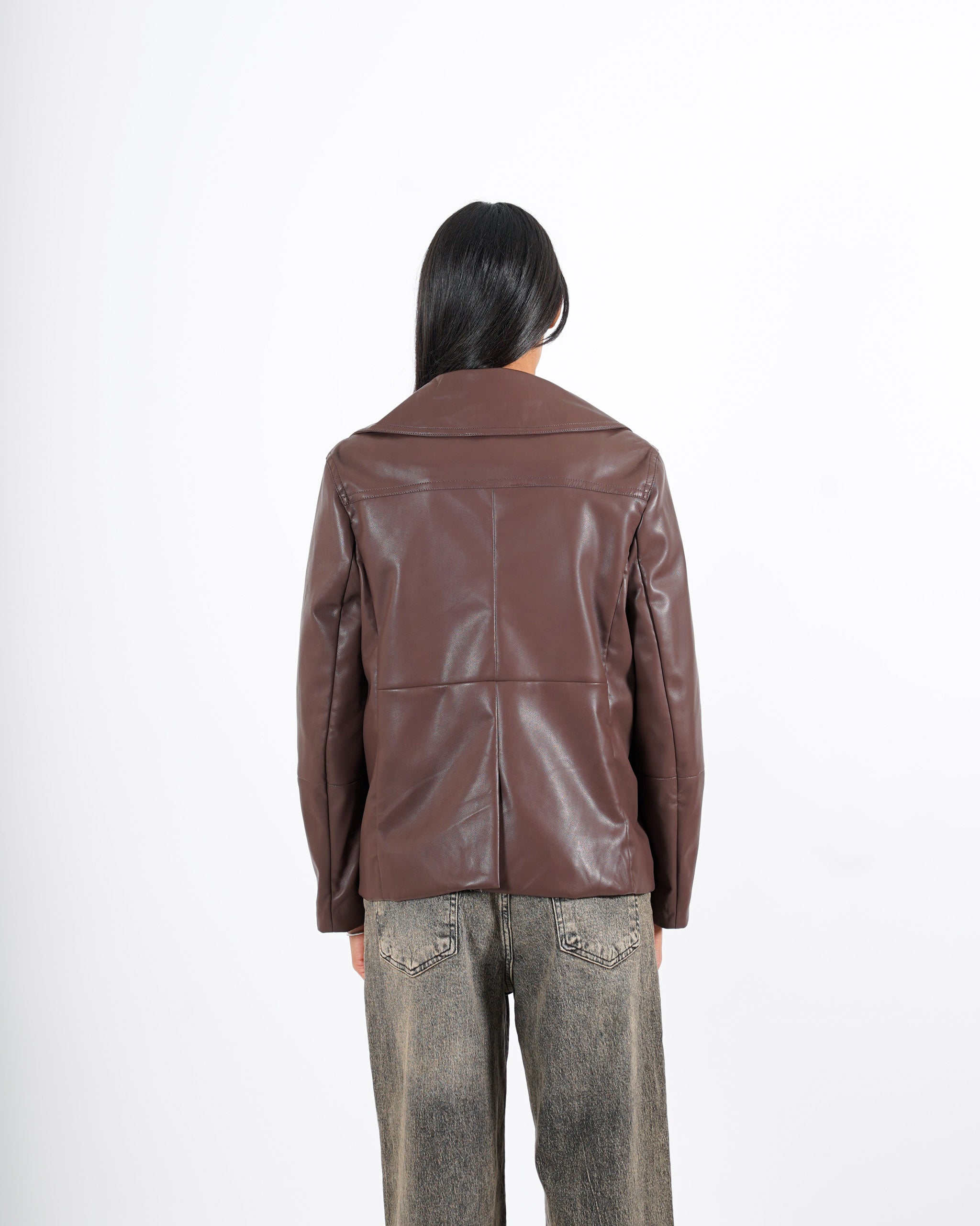 Caban doppio petto in ecopelle - Caterina