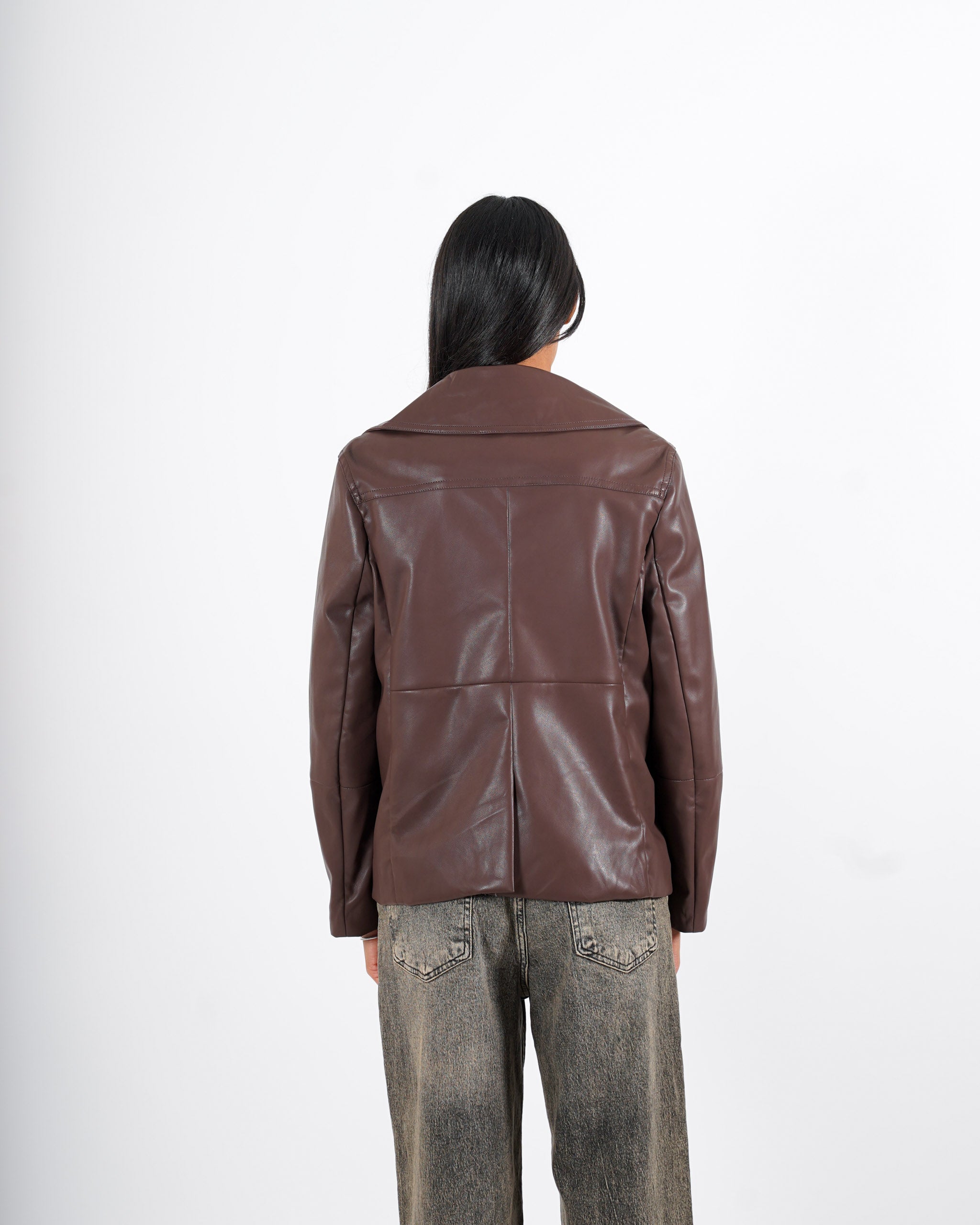 Caban doppio petto in ecopelle - Caterina