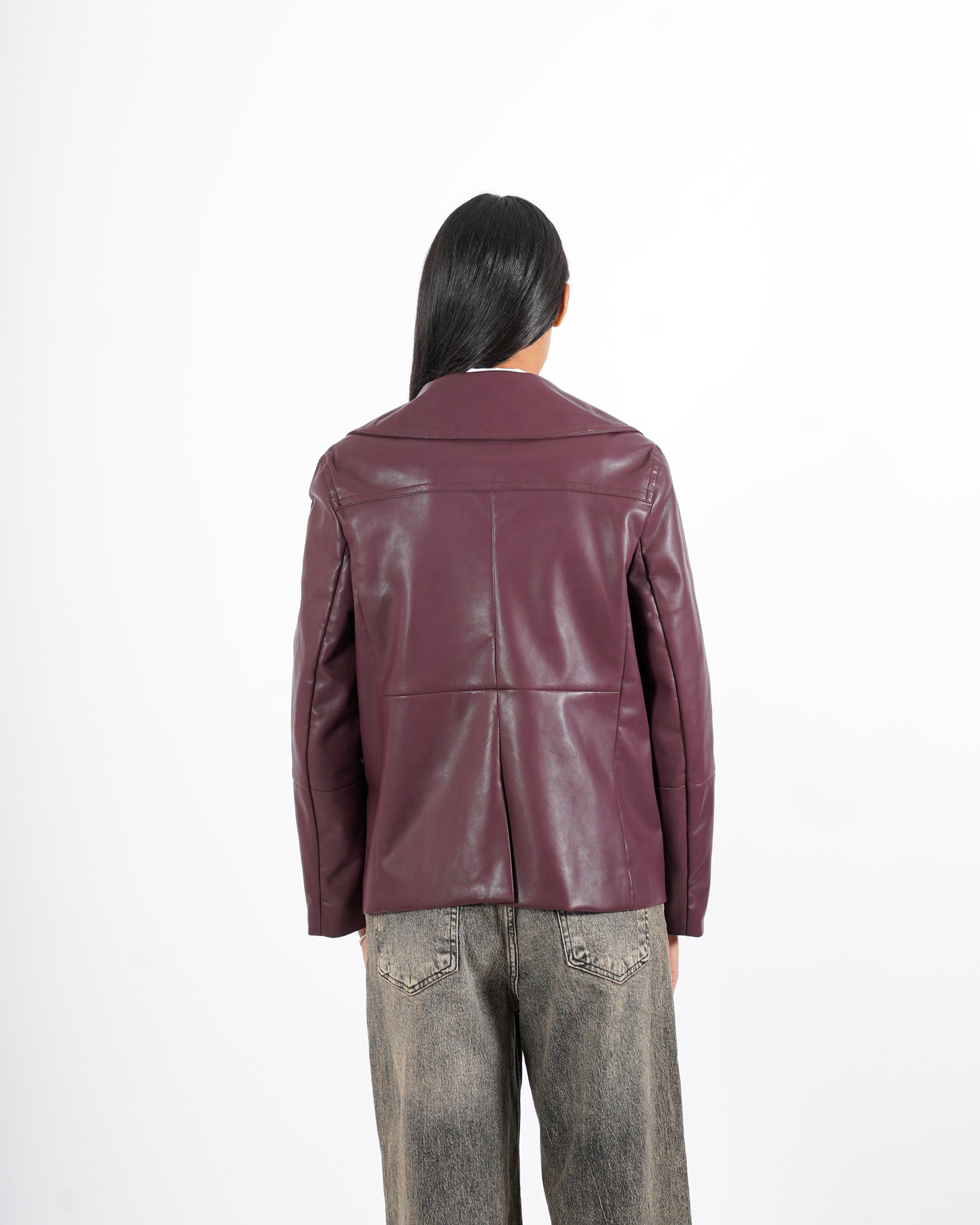 Caban doppio petto in ecopelle - Caterina