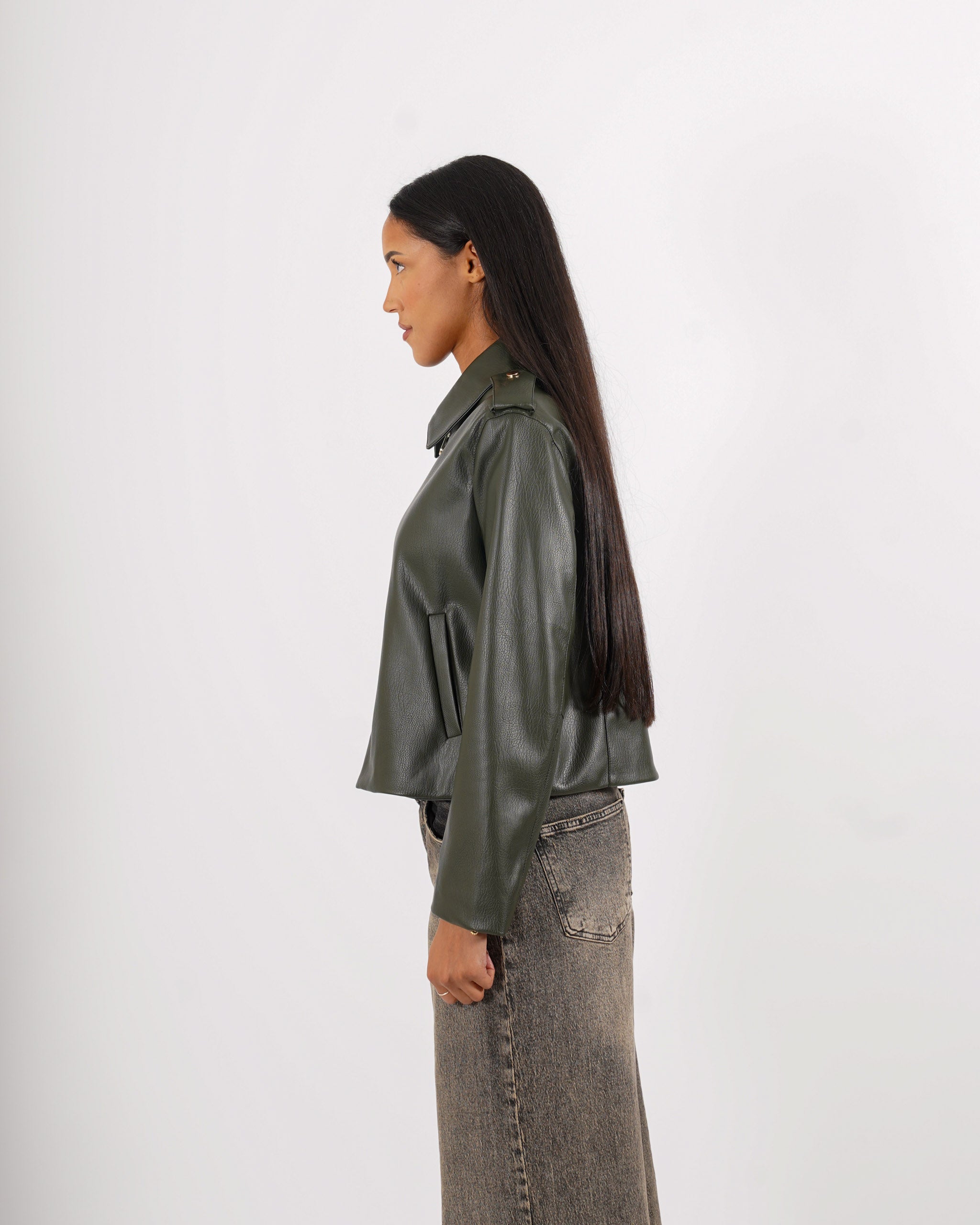 Bomber con zip in ecopelle - Consolata