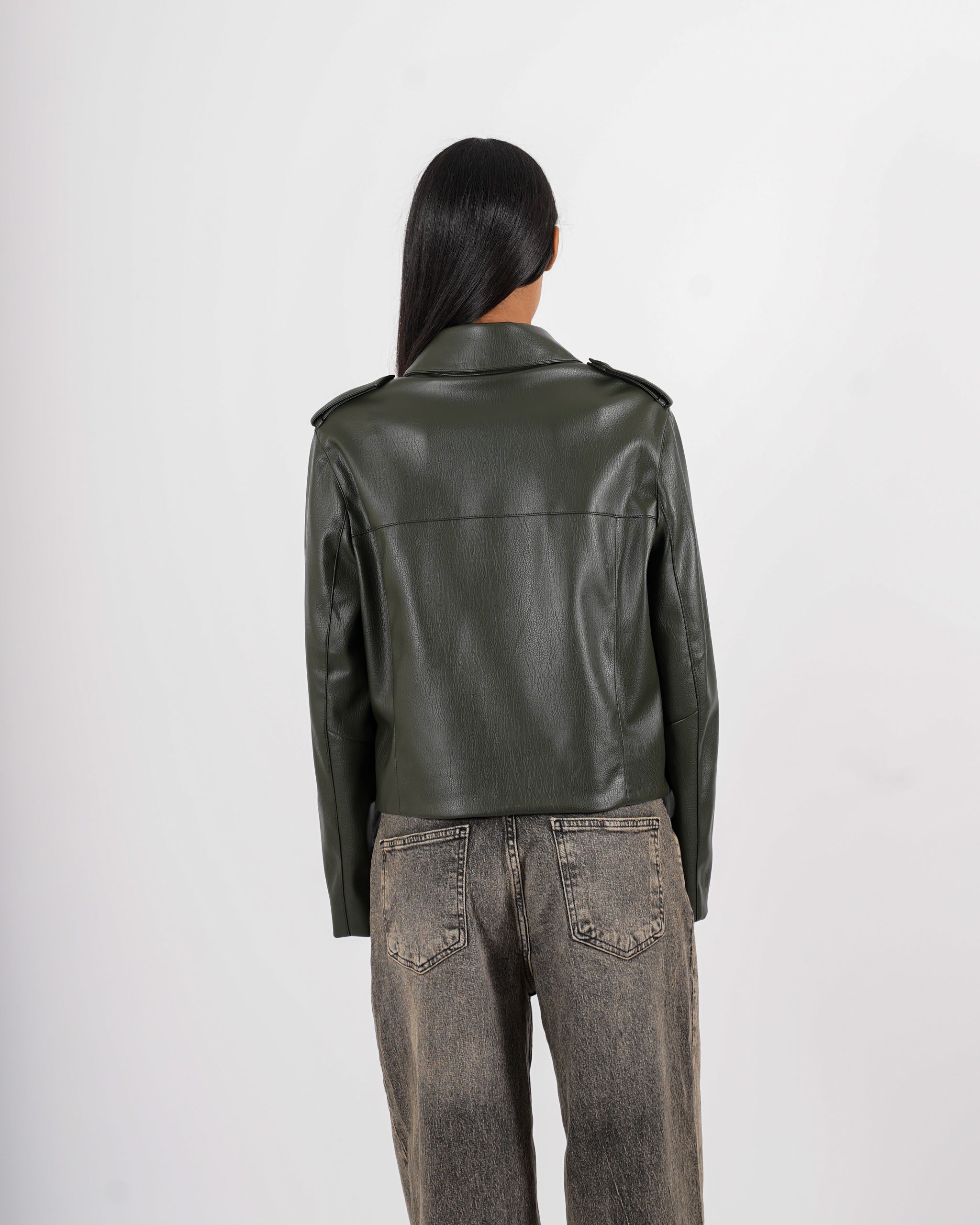 Bomber con zip in ecopelle - Consolata