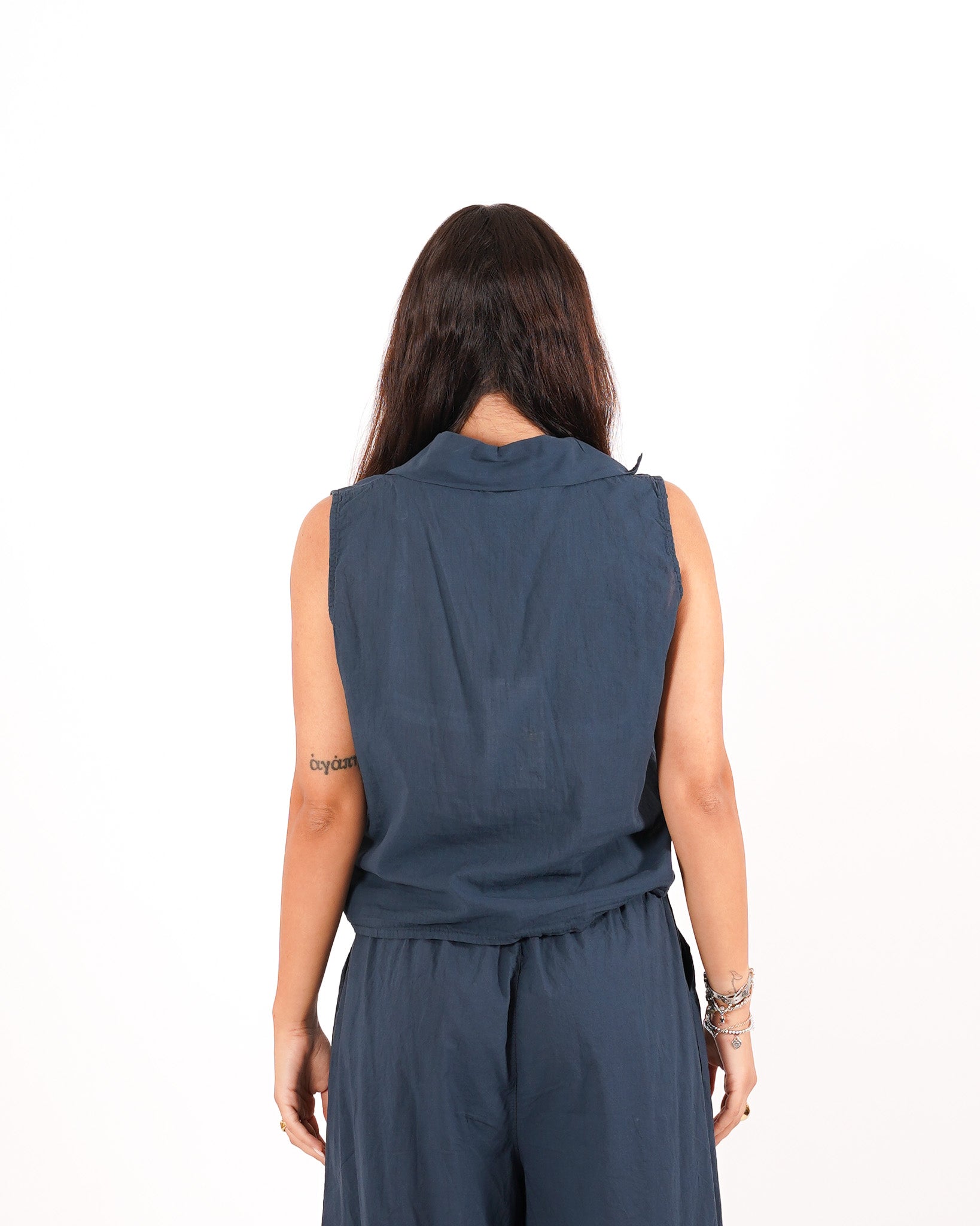 Coordinato camicia con nodo e pantaloni cropped - Dulcinea