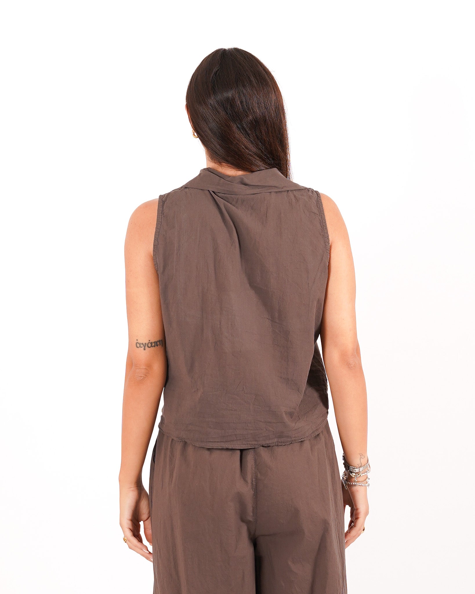 Coordinato camicia con nodo e pantaloni cropped - Dulcinea