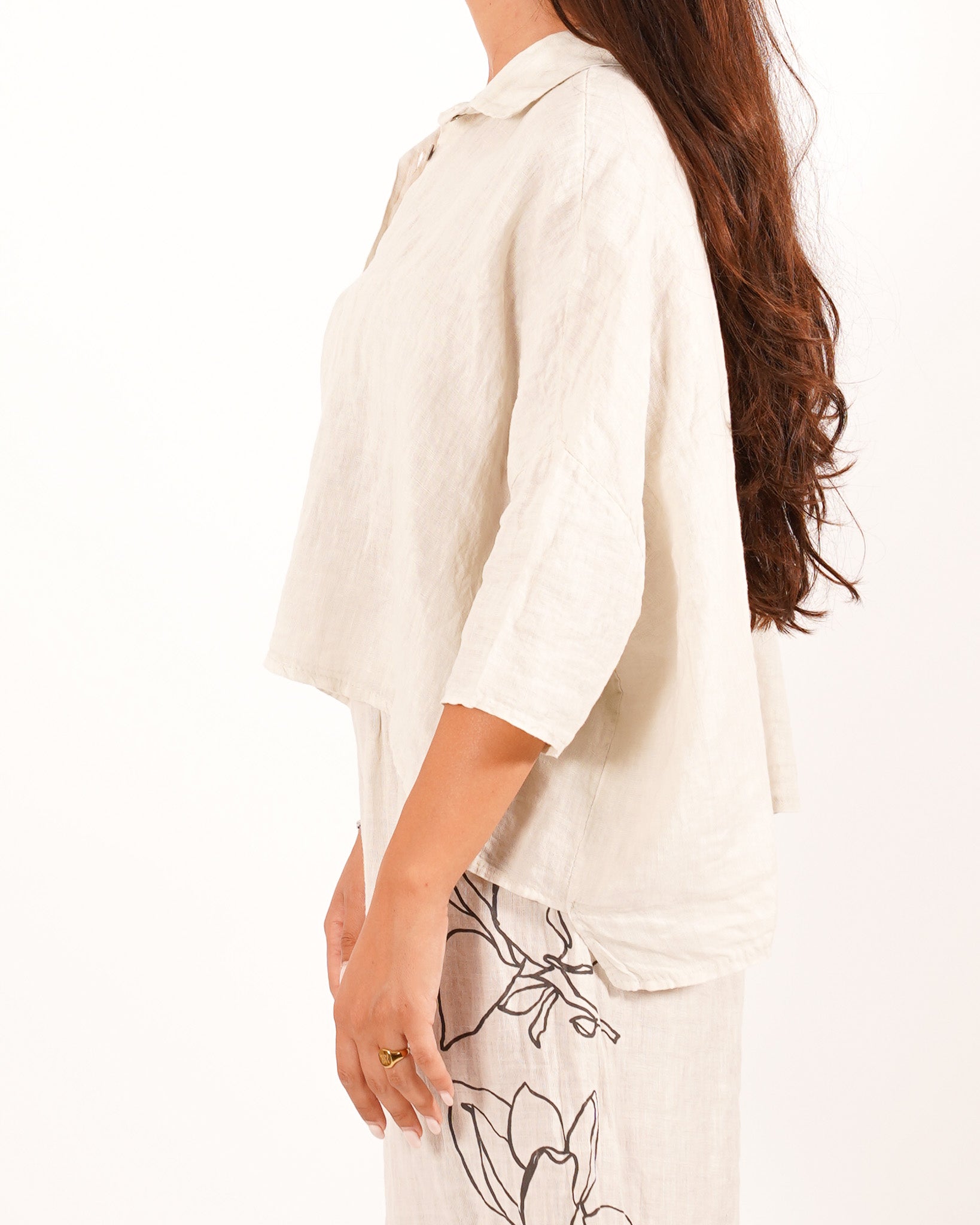 Coordinato camicia e pantaloni con disegno fiore - Corazon