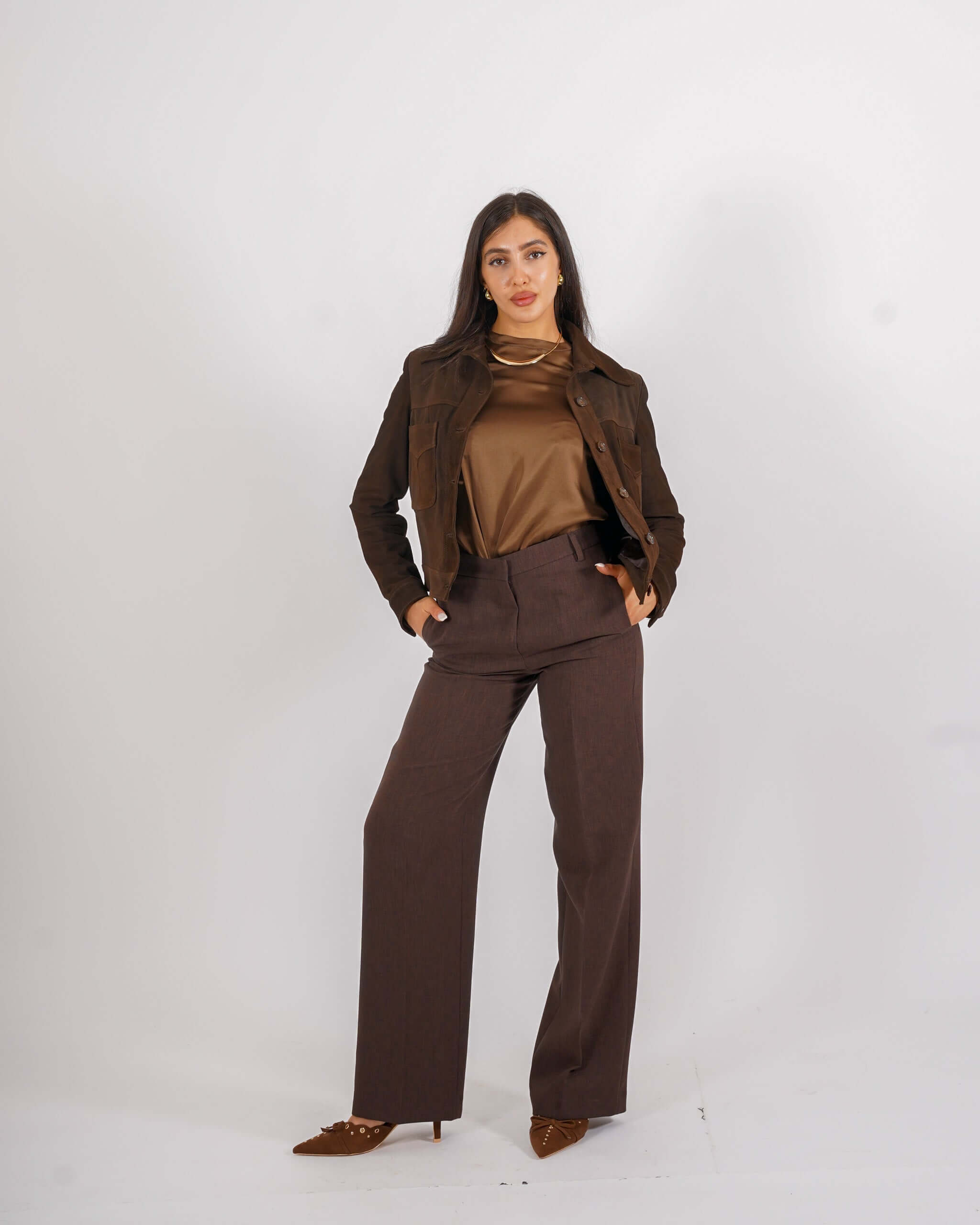 Bomber con bottoni e tasche a pattina in crosta vintage - Damaris