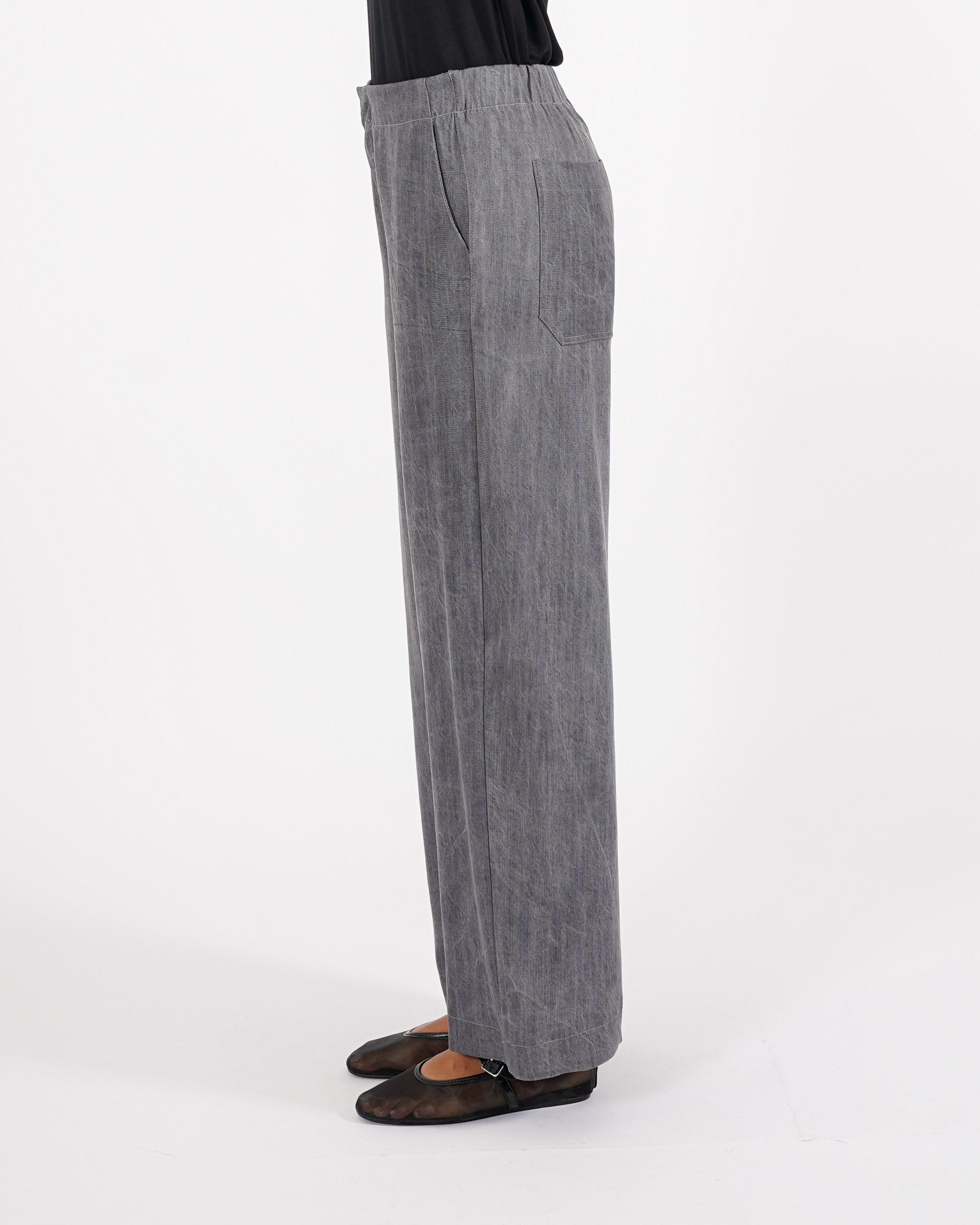 Jeans stretch gamba larga con vita regolare  - Agata
