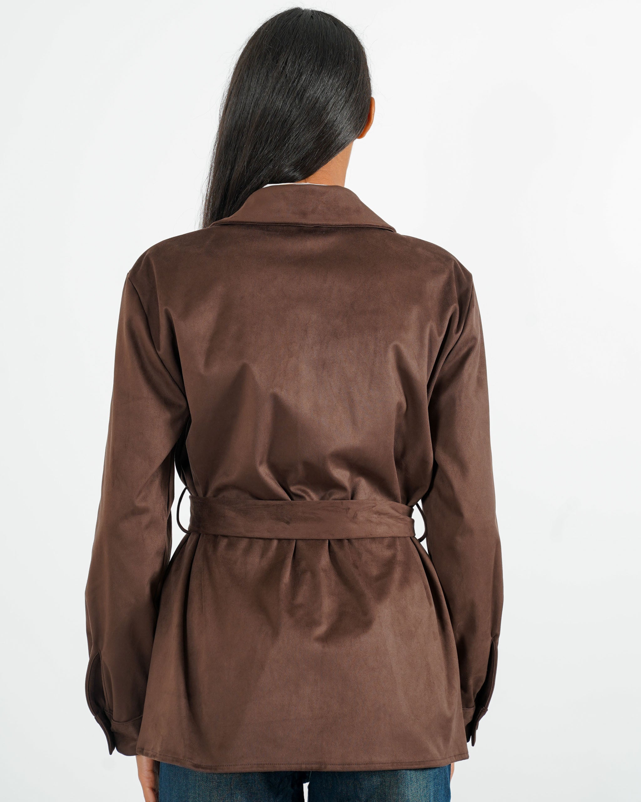 Giacca sahariana in eco camoscio - Serina - Hope Fashion