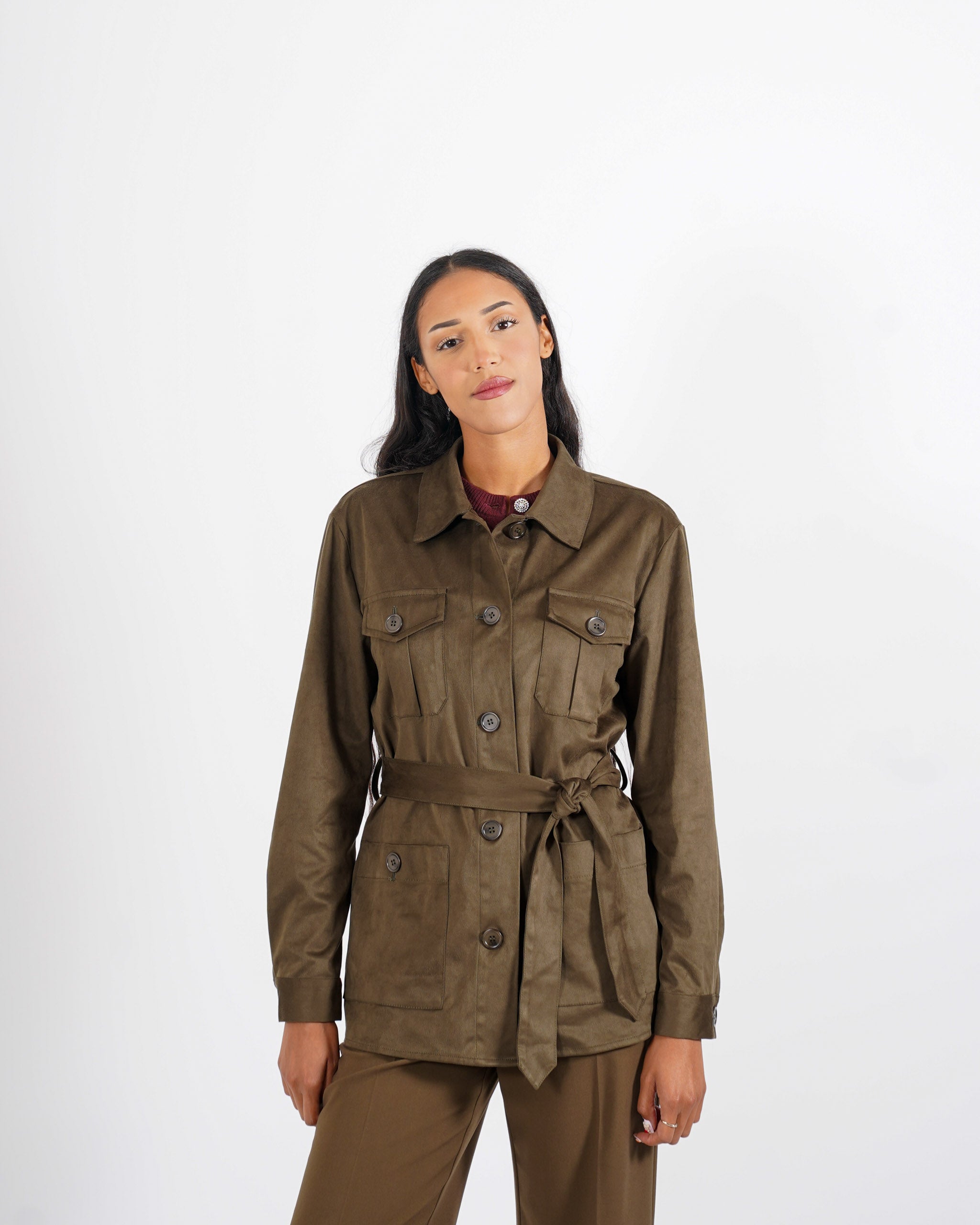 Giacca sahariana in eco camoscio - Serina - Hope Fashion