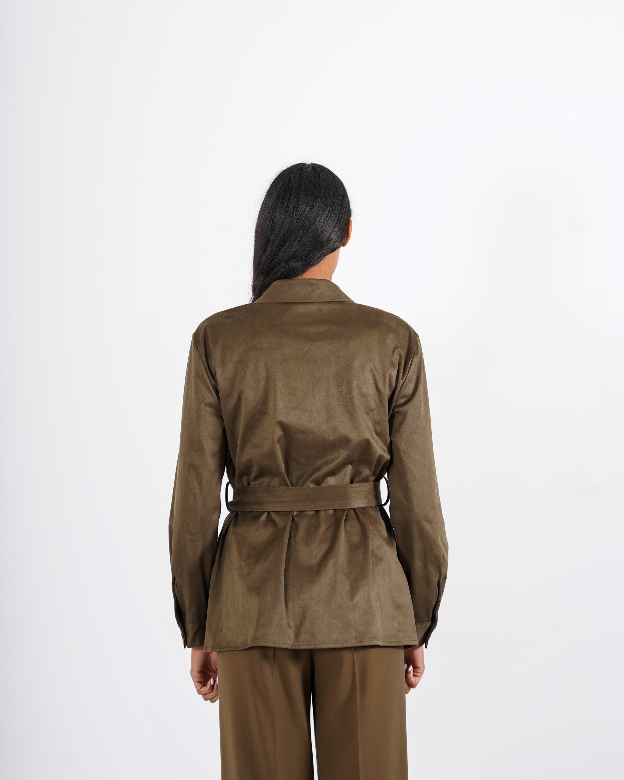 Giacca sahariana in eco camoscio - Serina - Hope Fashion