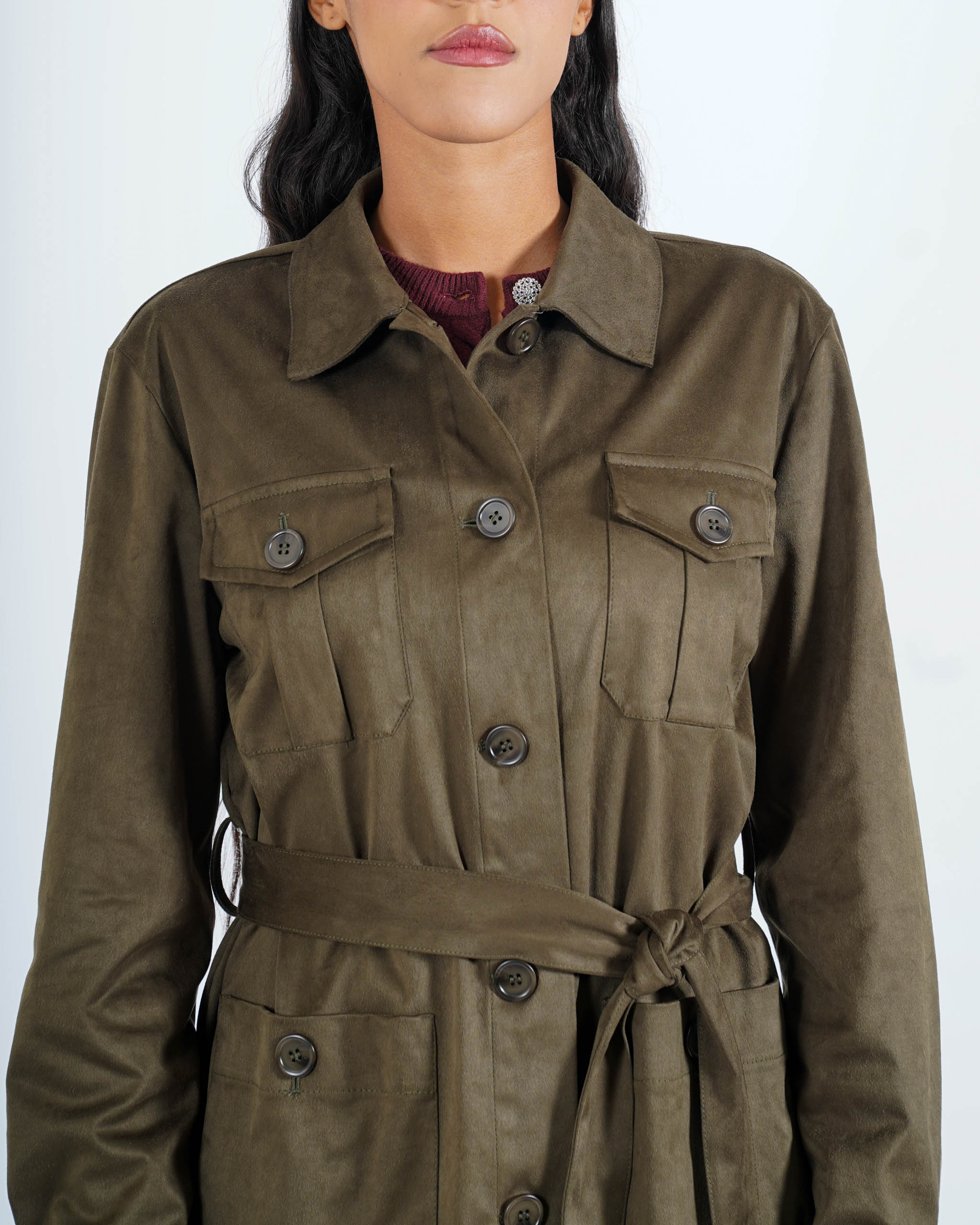 Giacca sahariana in eco camoscio - Serina - Hope Fashion