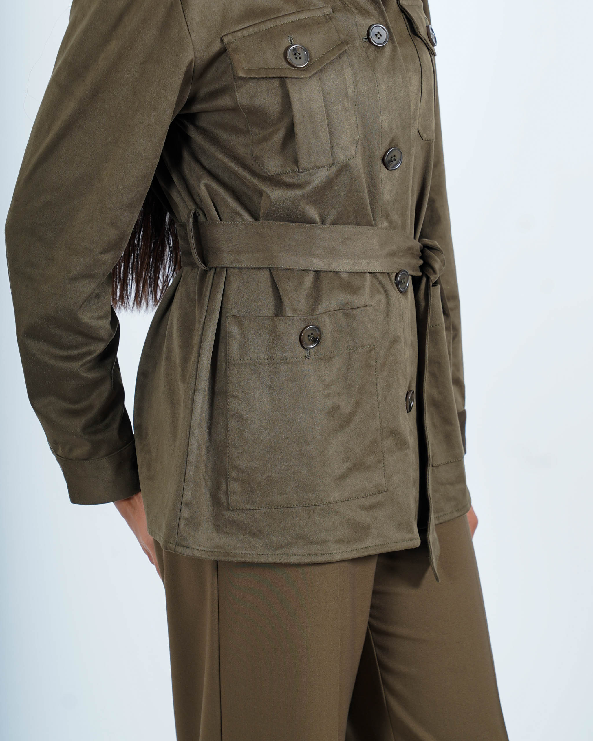 Giacca sahariana in eco camoscio - Serina - Hope Fashion