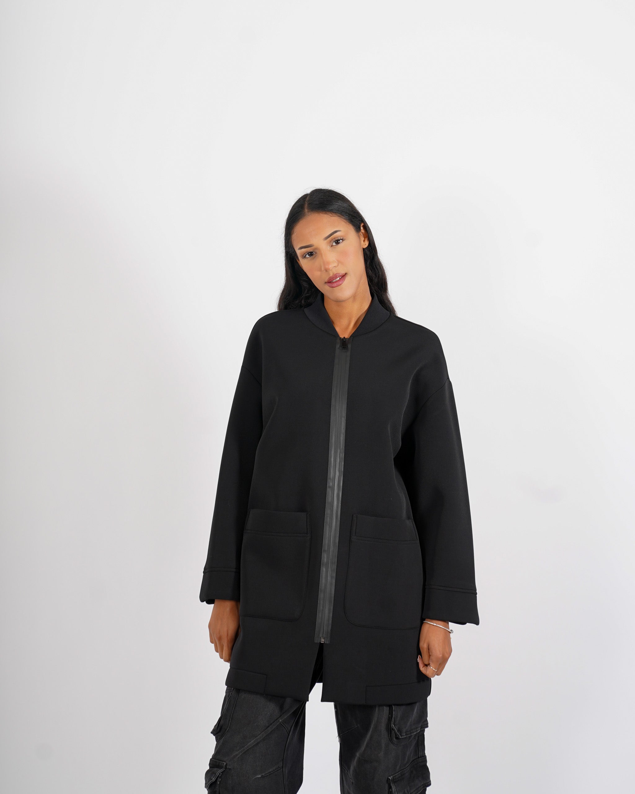 Cappotto 3/4 in tessuto neoprene - Petula
