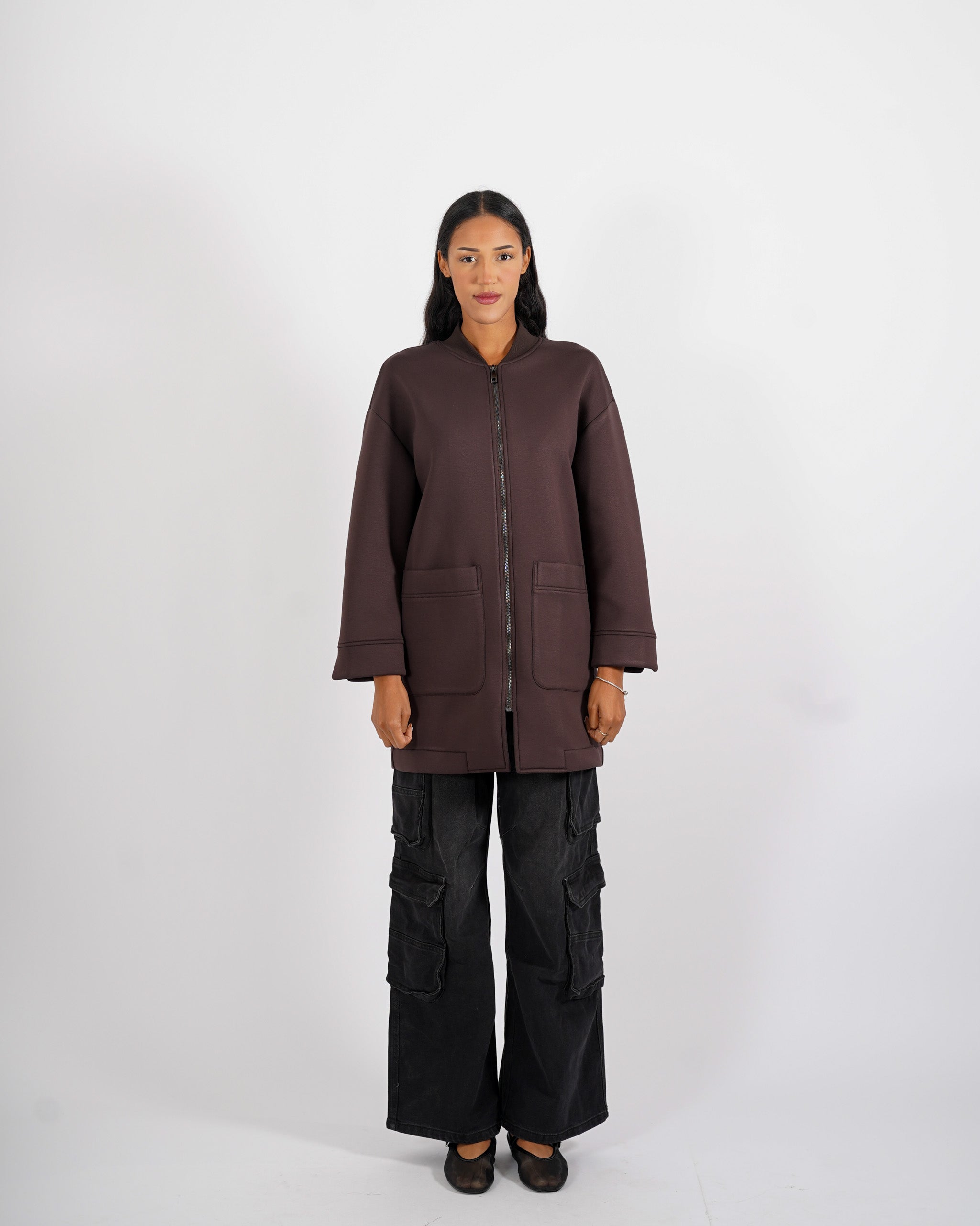 Cappotto 3/4 in tessuto neoprene - Petula