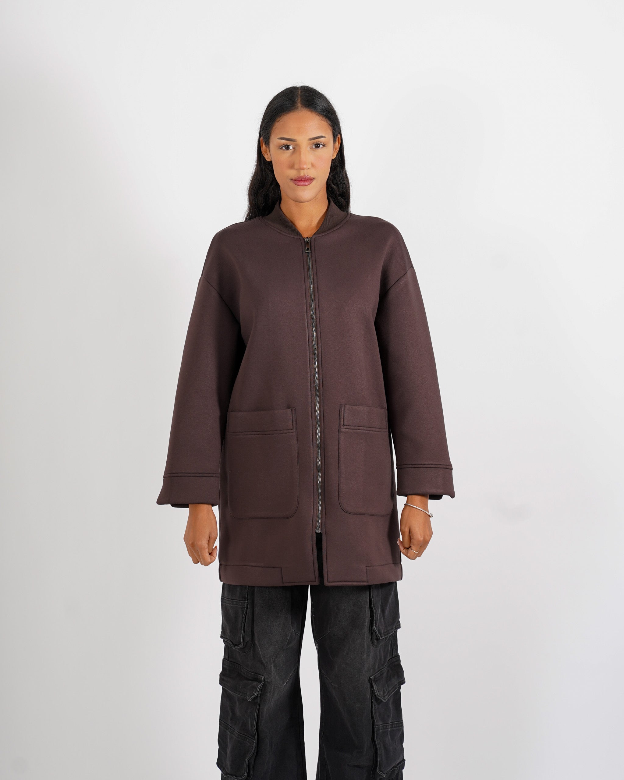 Cappotto 3/4 in tessuto neoprene - Petula