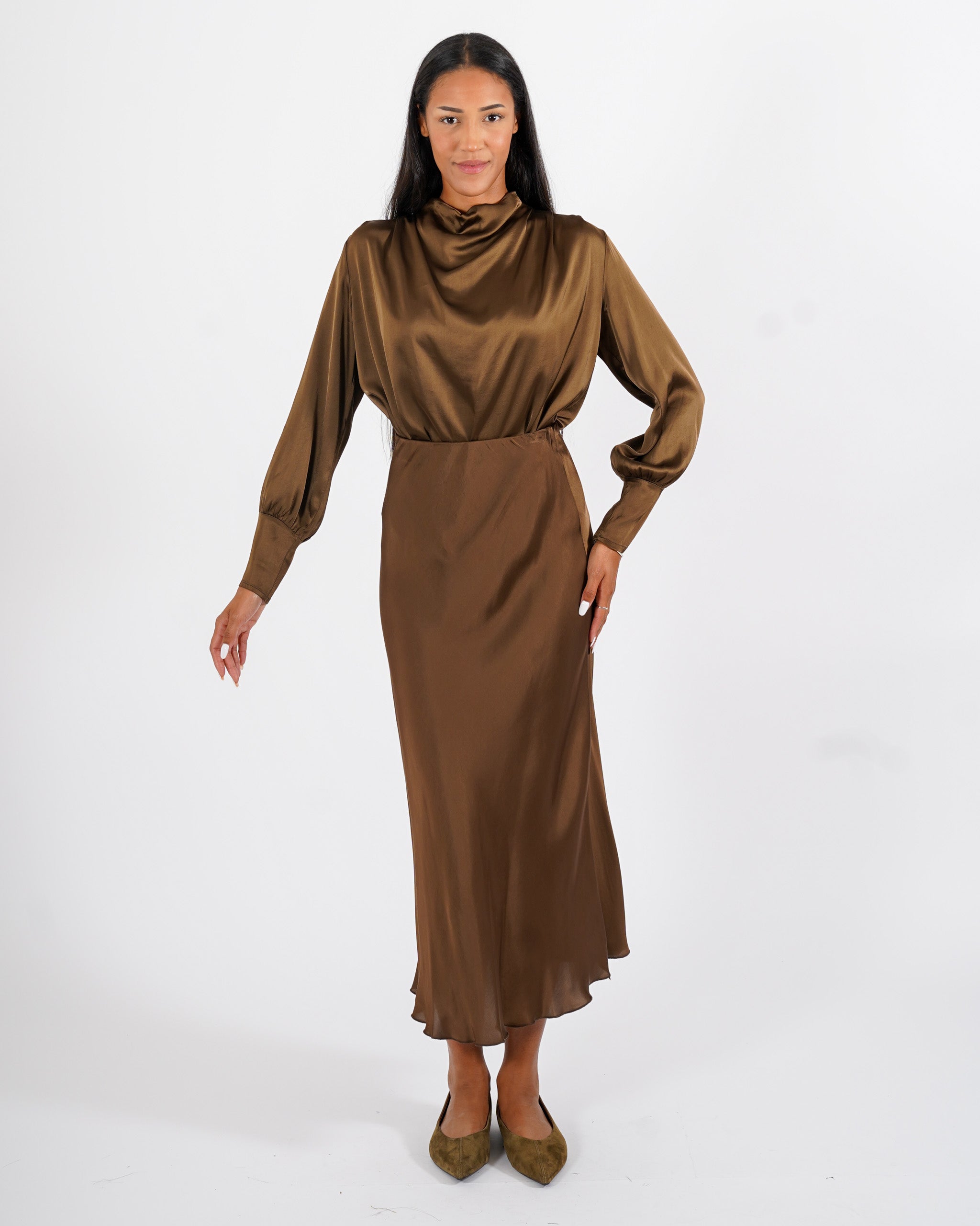 Blusa collo a gronda in raso - Scricciolo